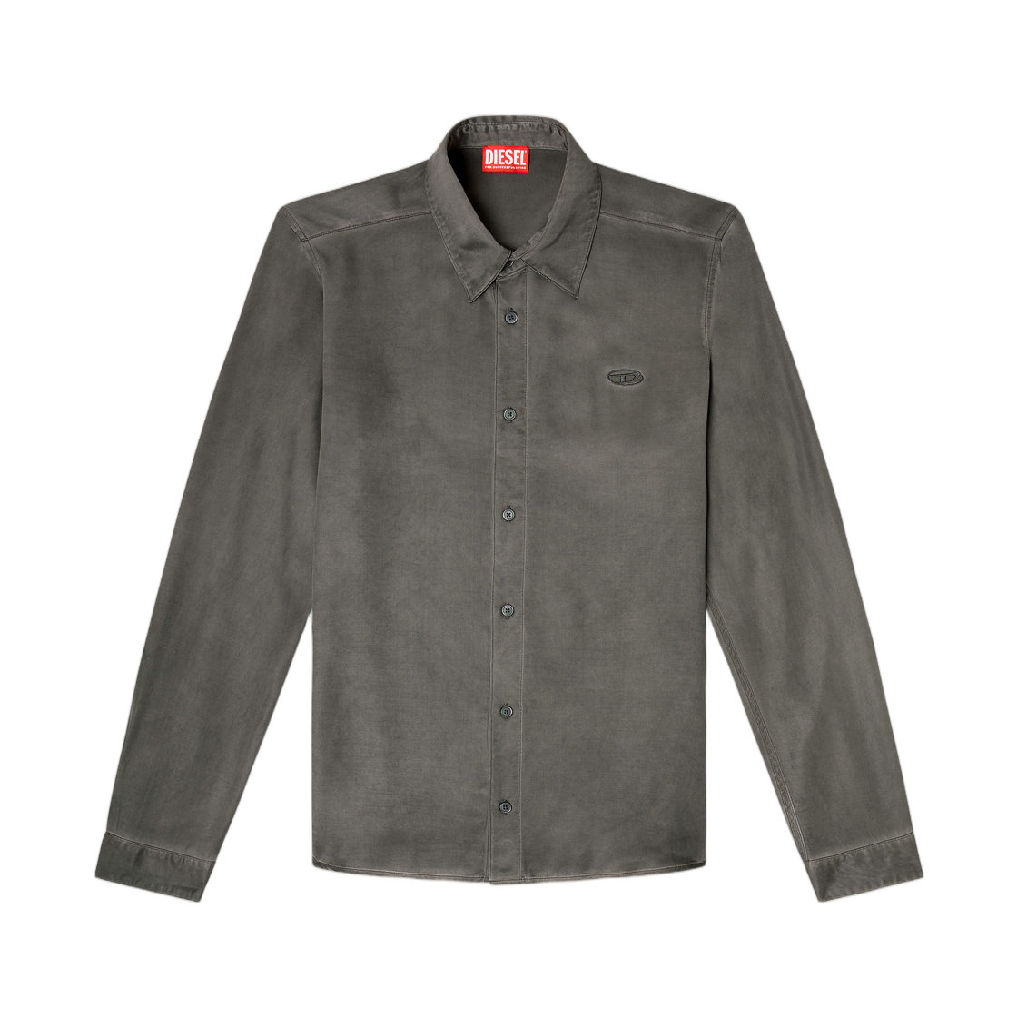 디젤 S-Kinny-Albg 셔츠 트리티드 플루이드 비스코스 다크 그레이(Diesel S-Kinny-Albg Shirt In Treated Fluid Viscose Dark Grey) - 1