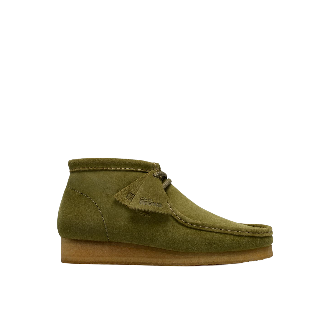 261-85642 Clarks Wallabee Boots Green Suede