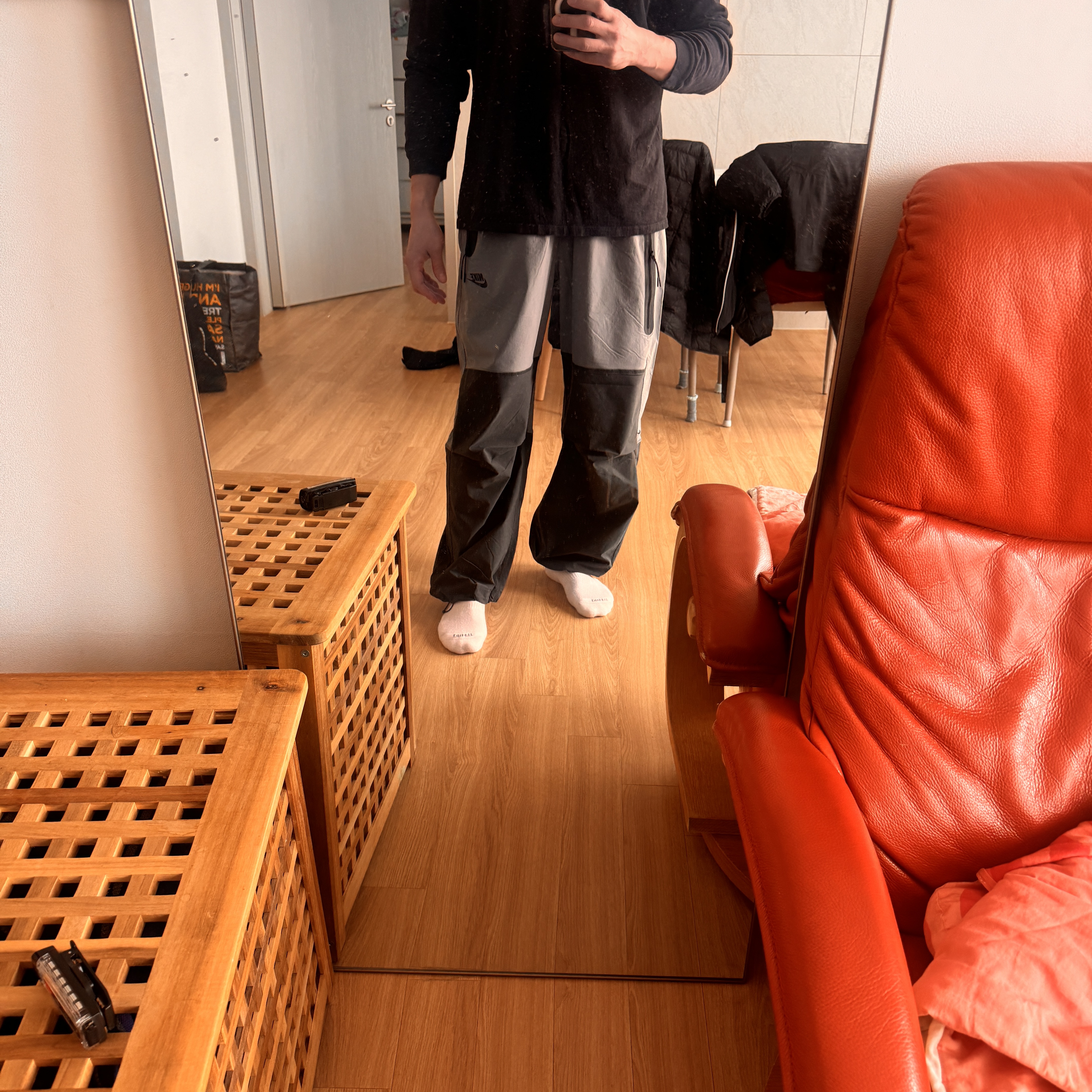 Nike Tech Woven Open Hem Pants Cool Grey Anthracite - Asia 착용 스타일 - 1