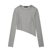 PHOS333 W Diagonal Long Sleeved Melange Grey