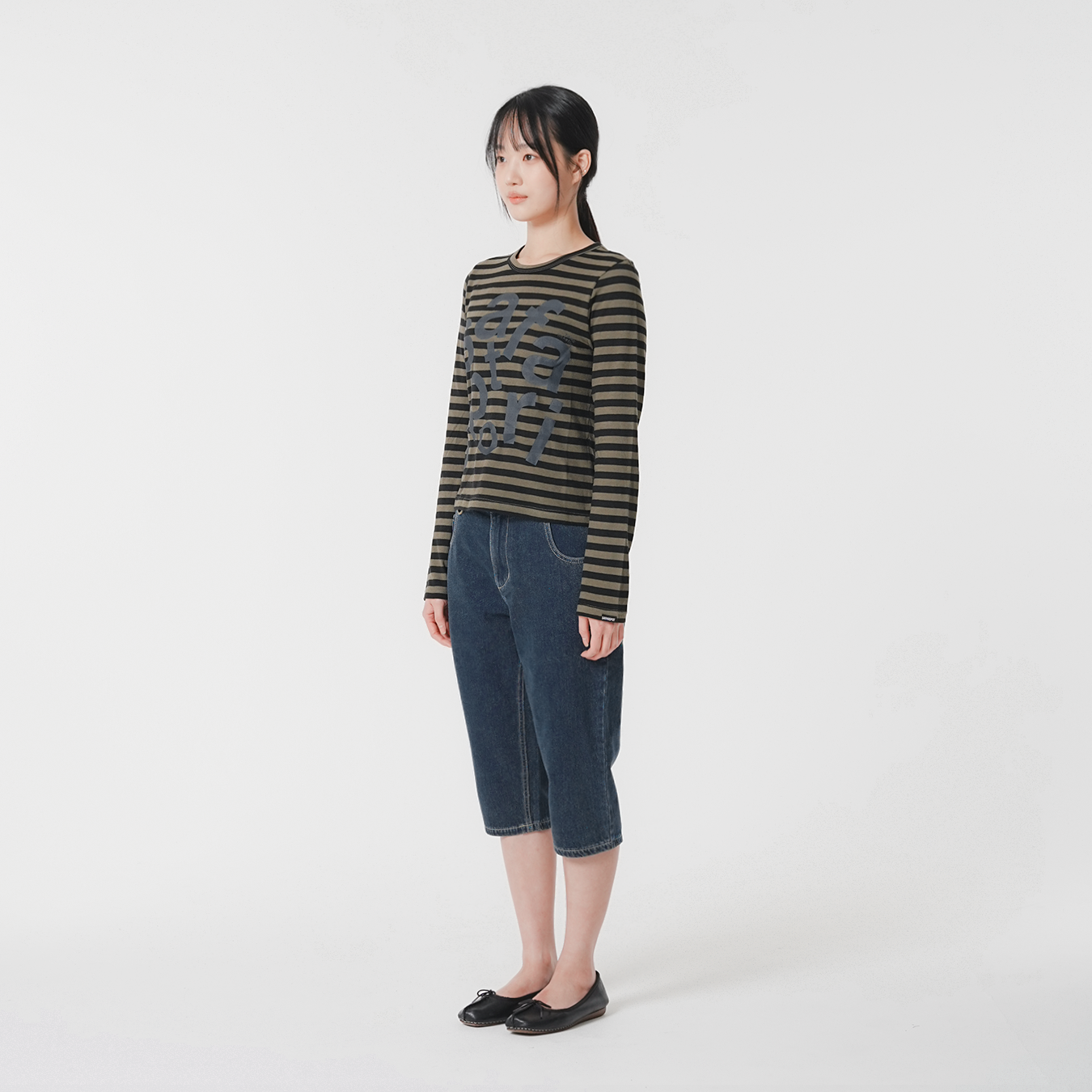 [KREAM 단독] 사파리스팟 1/2 티켓팅 스트라이프 보더 티 올리브([KREAM 단독] Safarispot 1/2 Ticketing Stripe Border Tee Olive) - 3