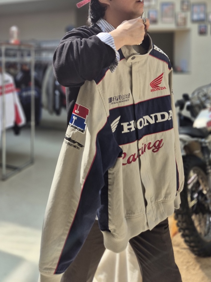 Honda Engineered Leather Ball Cap Black, Honda Engineered Leather Motorcycle Jacket All Black 착용 스타일 - 7