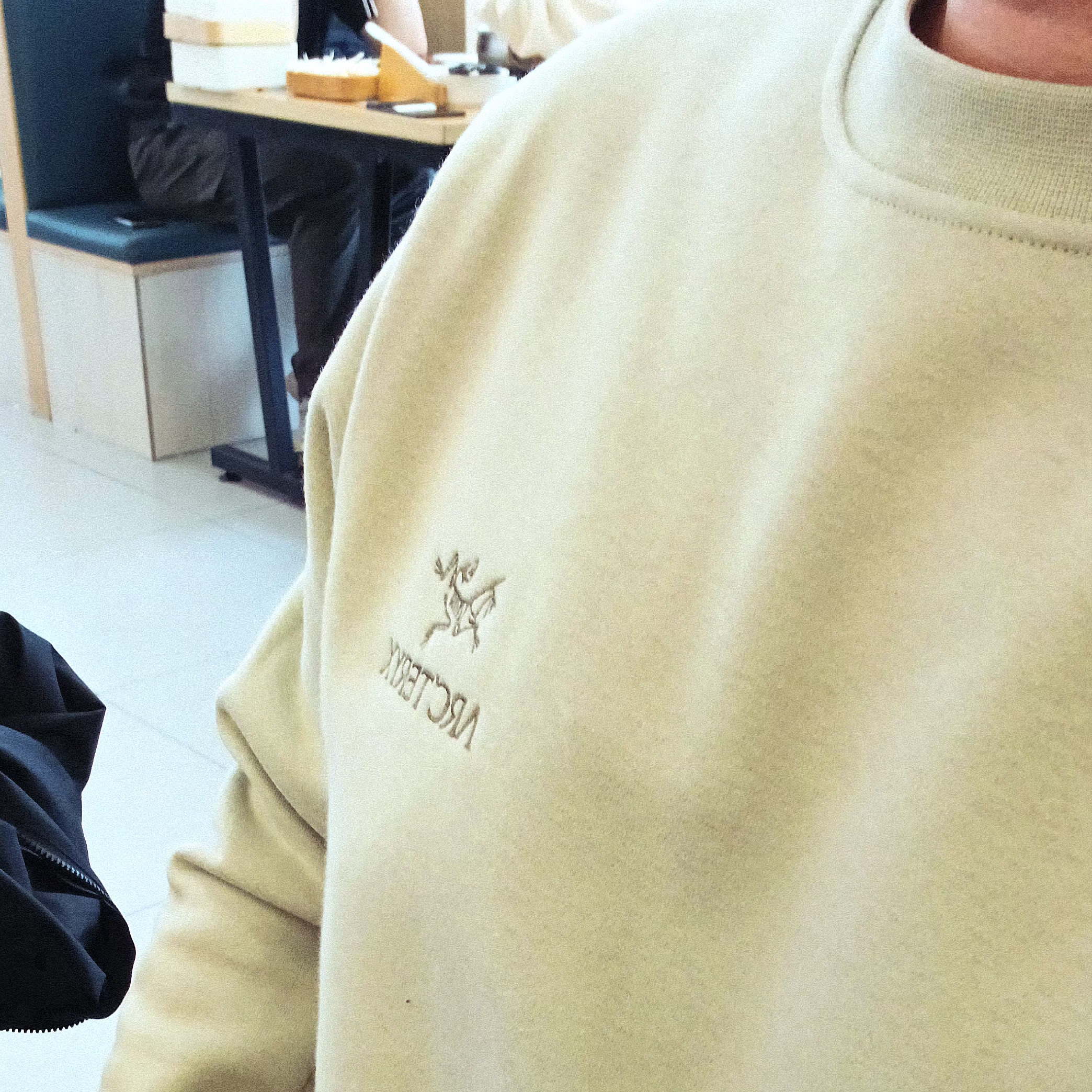 Arc'teryx Emblem Fleece Crew Neck Pullover  Habitat 착용 스타일 - 1
