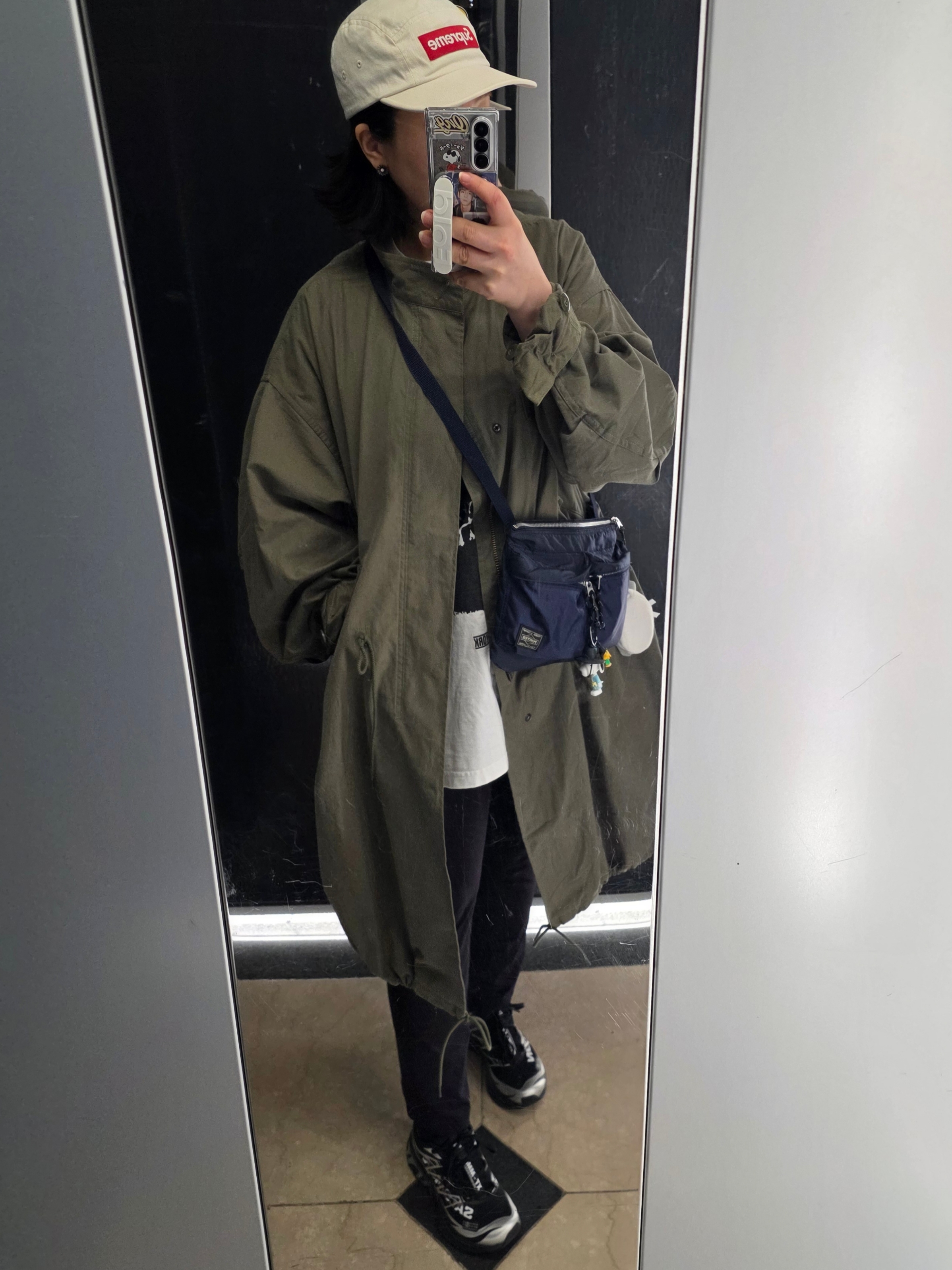 Salomon x MM6 Maison Margiela XT-MM6 Black Ftw Silver, Freak's Store M-65 Liner Set Faded Olive 착용 스타일 - 2