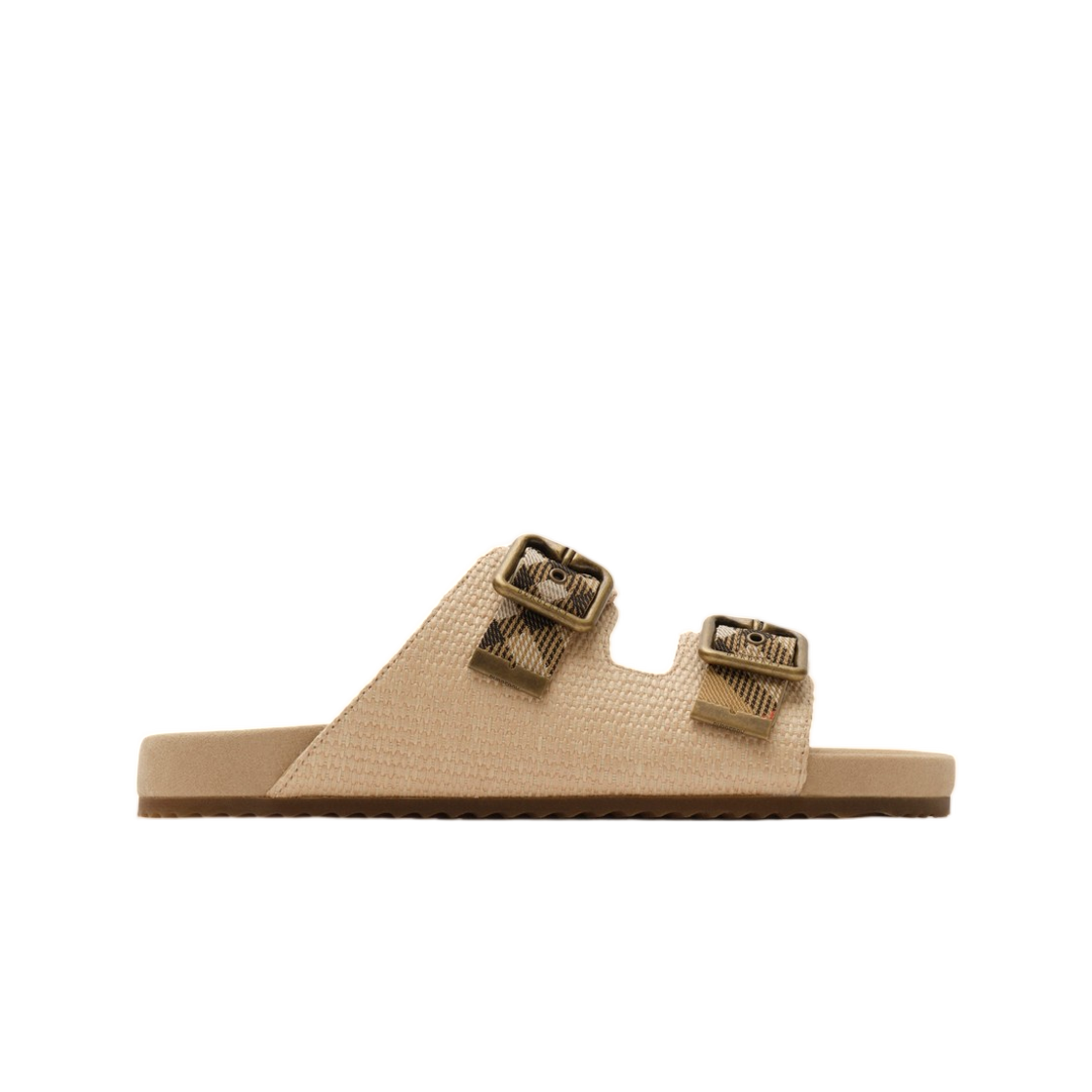 8123074 Burberry Raffia Effect Urchin Sandals Reed Beige