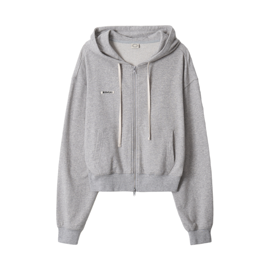 아비에무아 에센셜 베이직 코튼 집업 후드 멜란지 그레이(Aviemuah Essentials Basic Cotton Zip Up Hoodie Melange Grey)