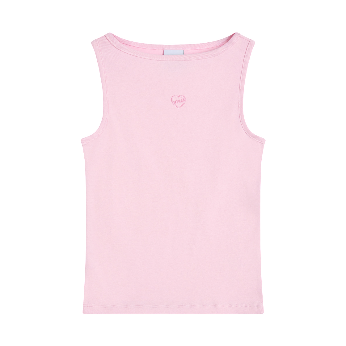 (W) 이미스 보트넥 탱크탑 핑크((W) Emis Boat Neck Tank Top Pink) - 1