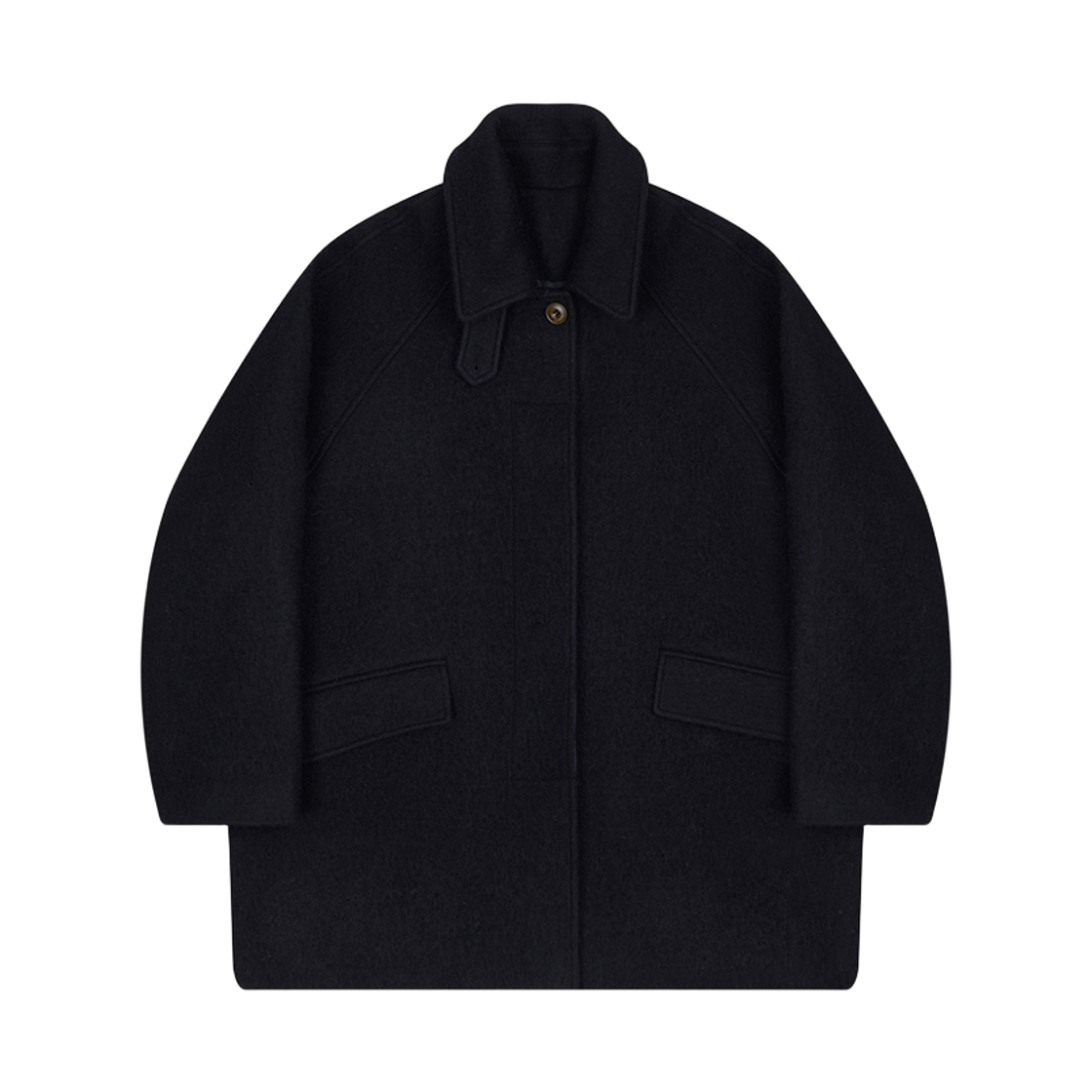 뮈르뮈르 마레 하이넥 울 하프코트 네이비(Murmure Mare High-Neck Wool Half Coat Navy)