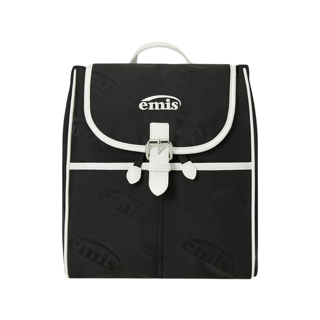 이미스 로고 자카드 백팩 블랙(Emis Logo Jacquard Backpack Black)