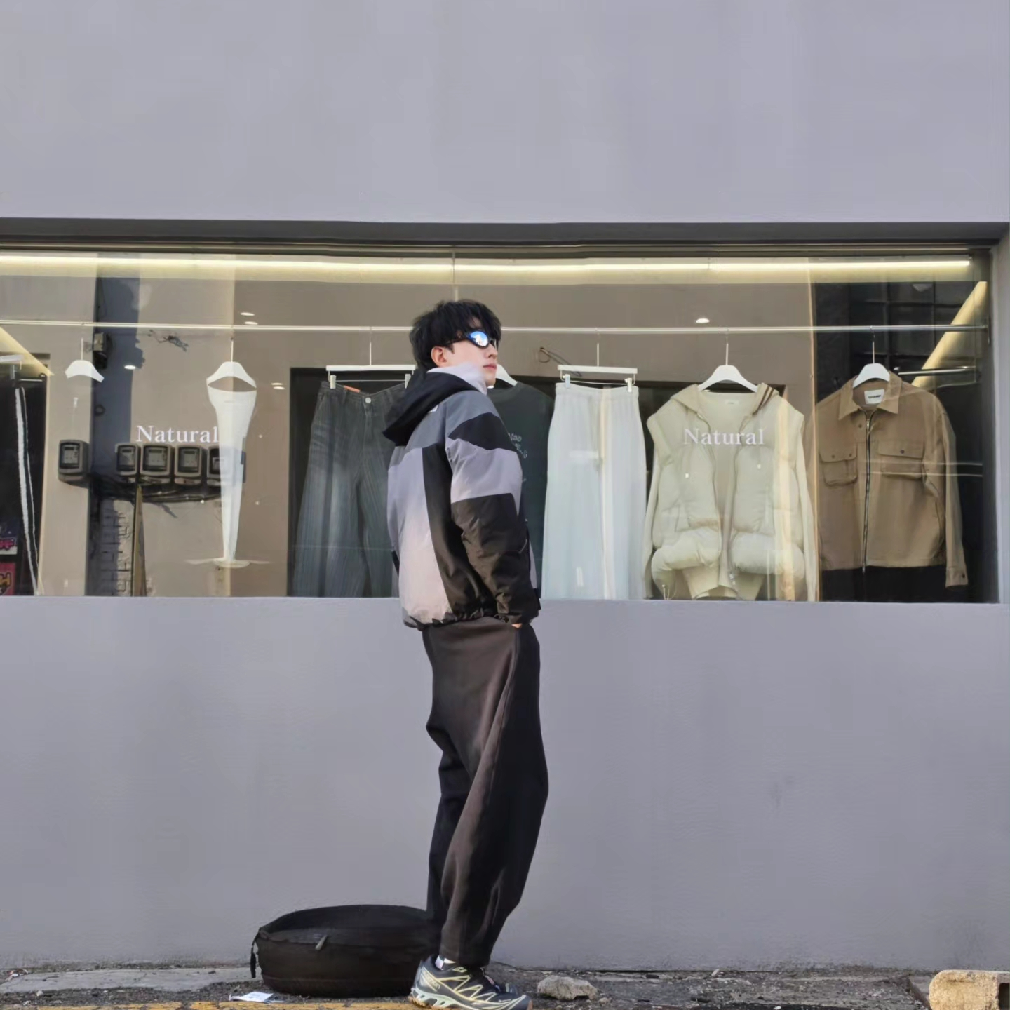 The North Face Line-X Jacket Gray - 25FW, Nike Club Fleece Oversized French Terry Pants Black White - Asia 착용 스타일 - 1