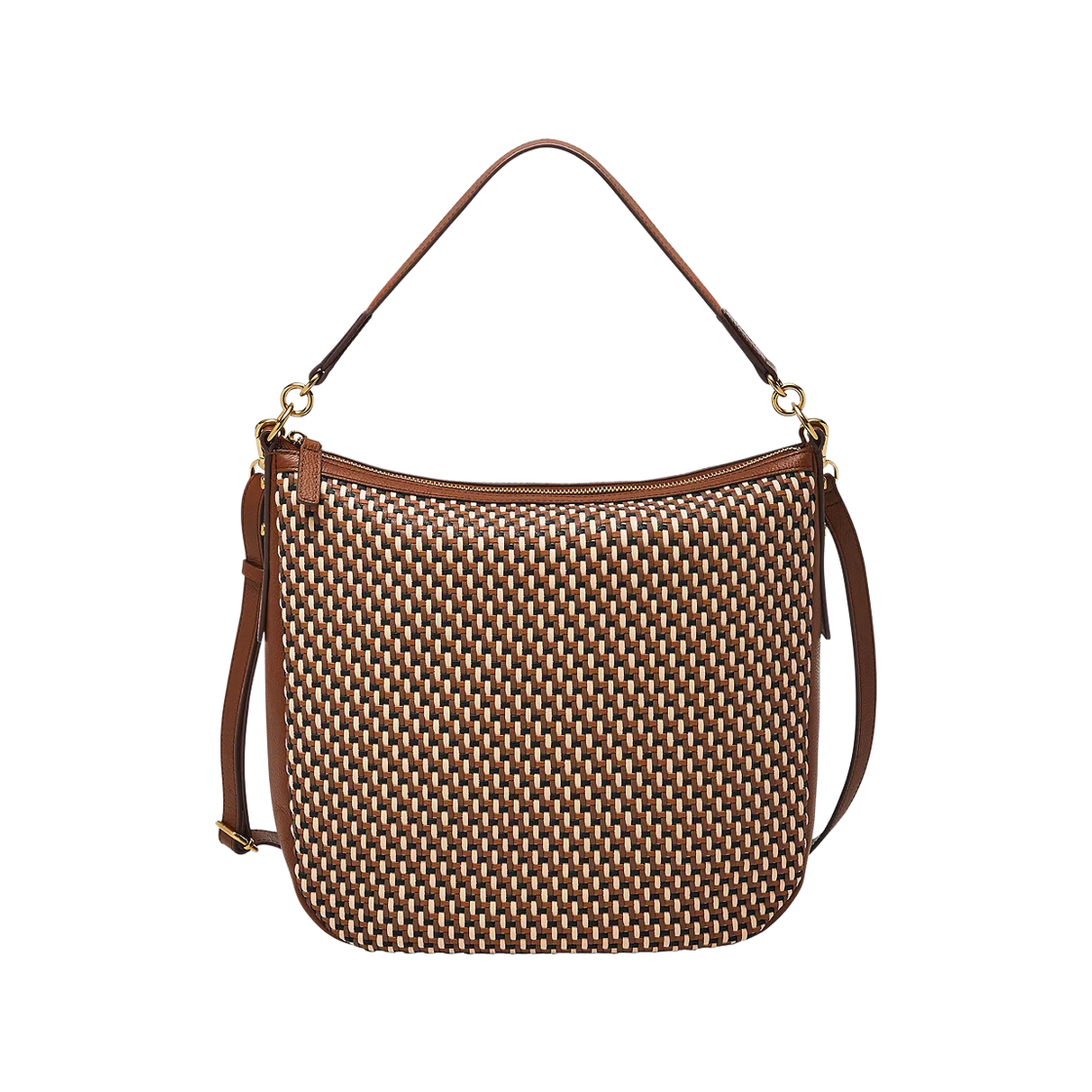 파슬 졸리 레더 호보백 뉴트럴 우븐(Fossil Jolie Leather Hobo Bag Neutral Woven)