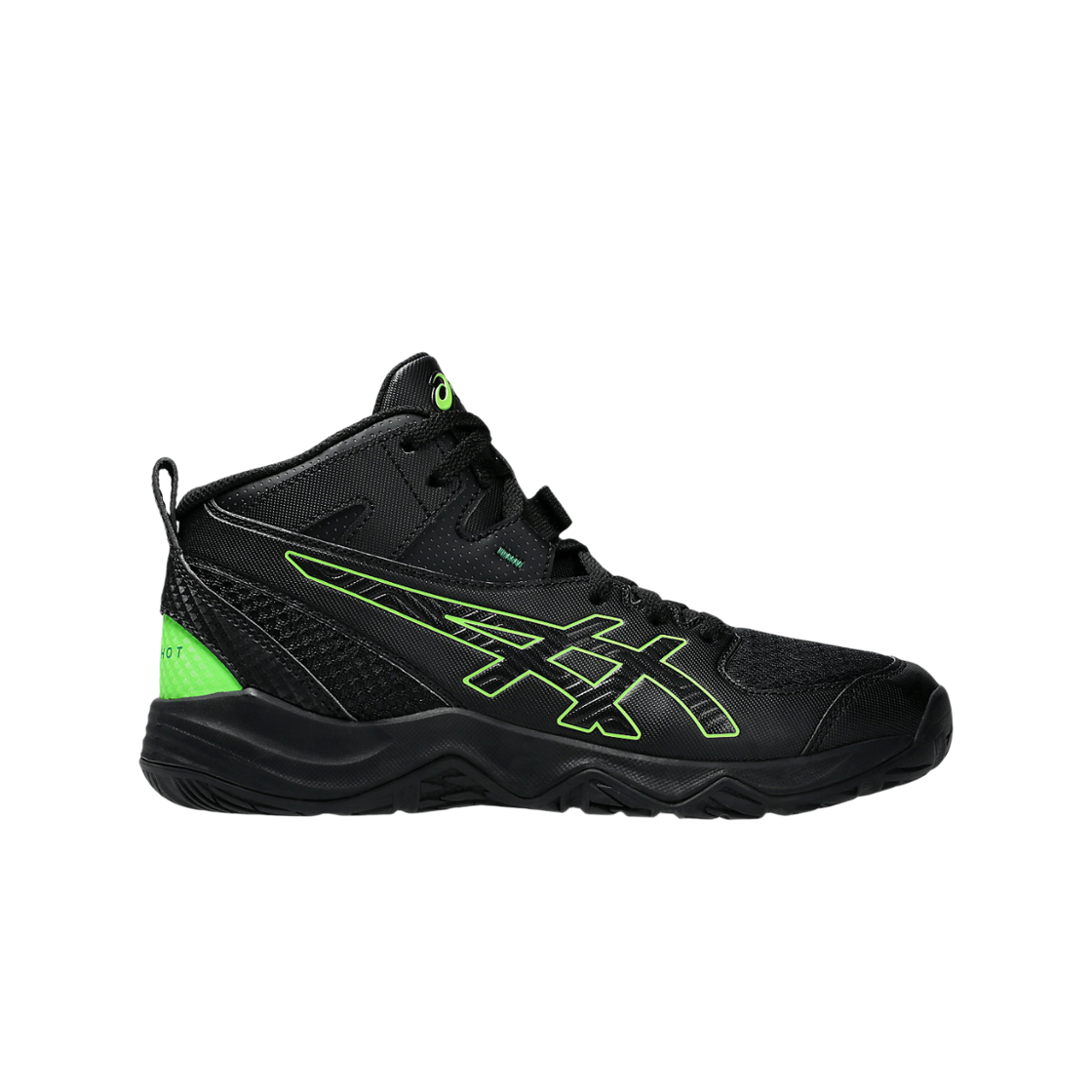 1064A019-001 (GS) Asics Dunkshot MB 10 Black Green Gecko