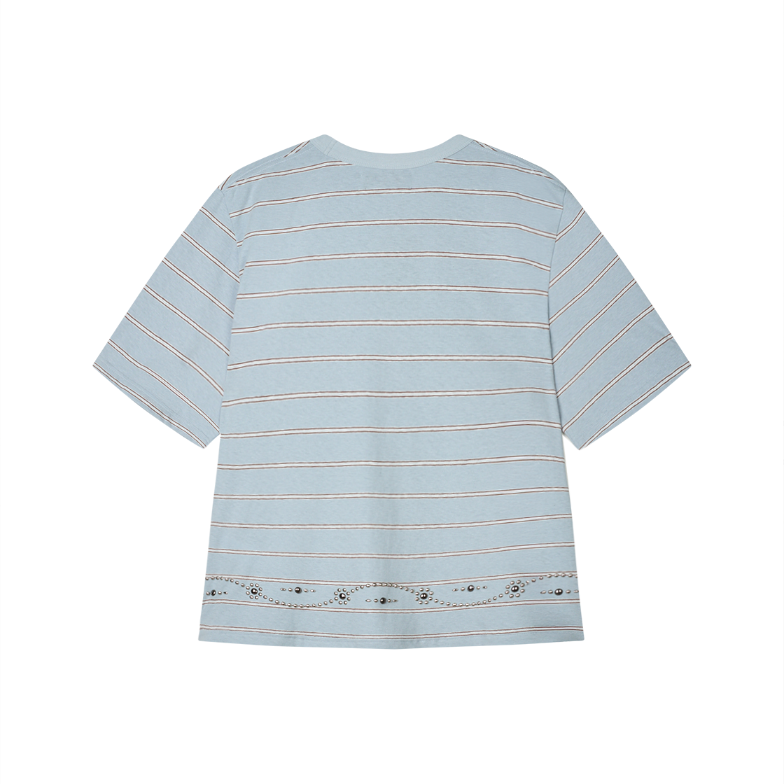 다이리쿠 웨이스트 스터드 보더 H-S 티 아쿠아 - 26SS(Dairiku Waist Studs Border H-S Tee Aqua - 26SS) - 2