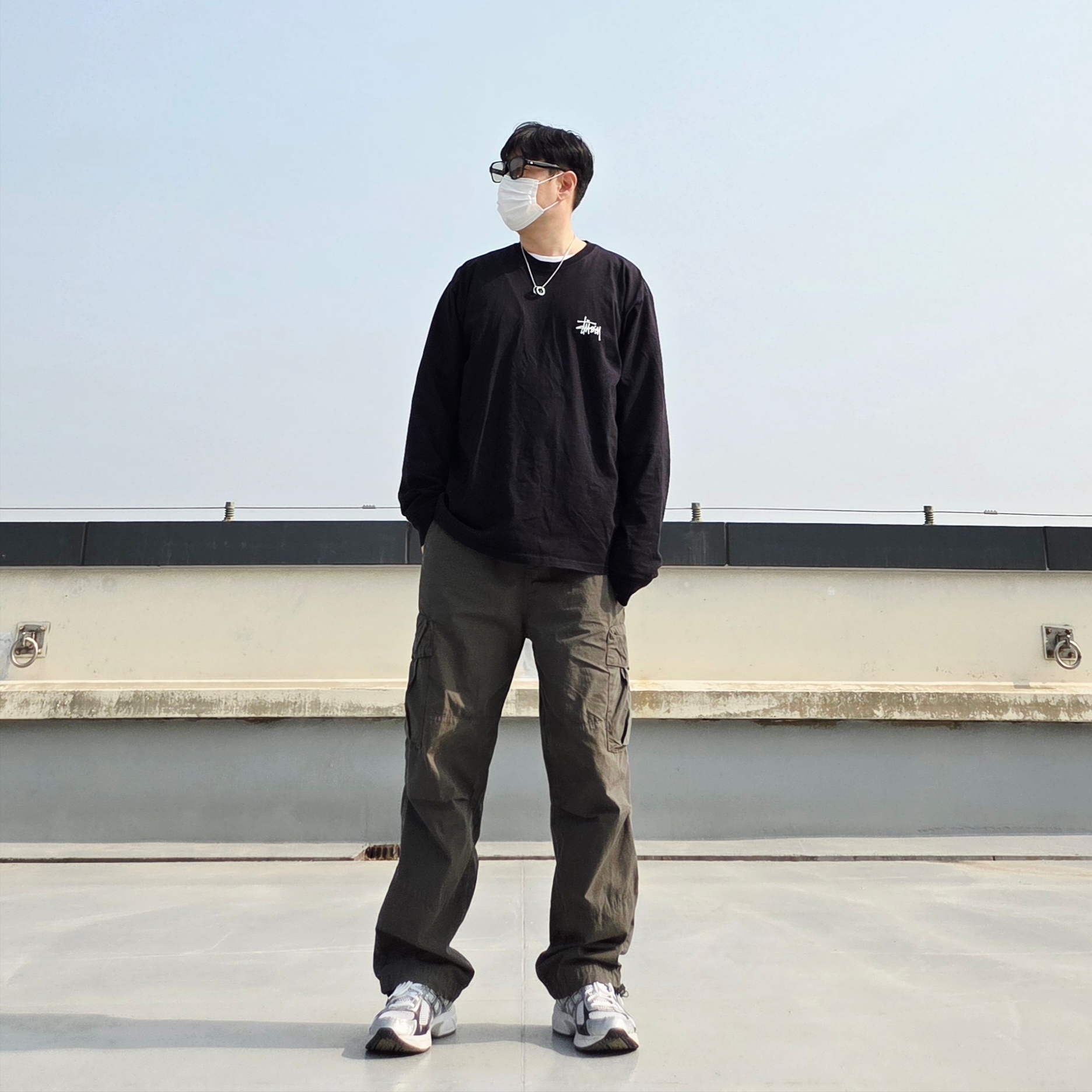 Stussy Basic Stussy LS T-Shirt Black, Diesel Dx1168040 Stainless Steel Double Pendant Necklace Silver ์ฐฉ์ฉ ์คํ์ผ - 4