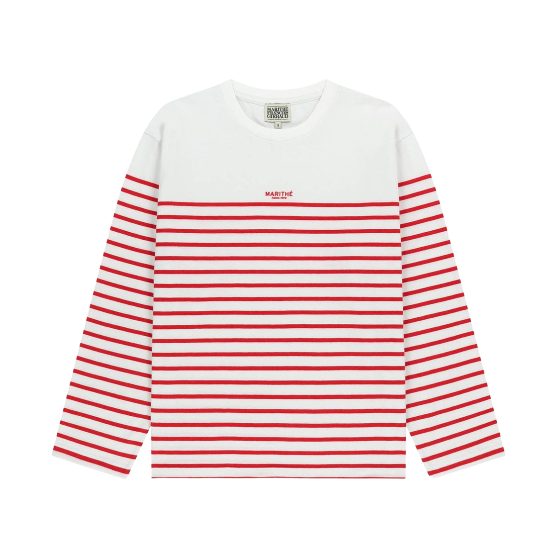 마리떼 프랑소와 저버 블록 스트라이프 롱슬리브 티셔츠 레드(Marithe Francois Girbaud Block Stripe Long Sleeve T-Shirt Red)