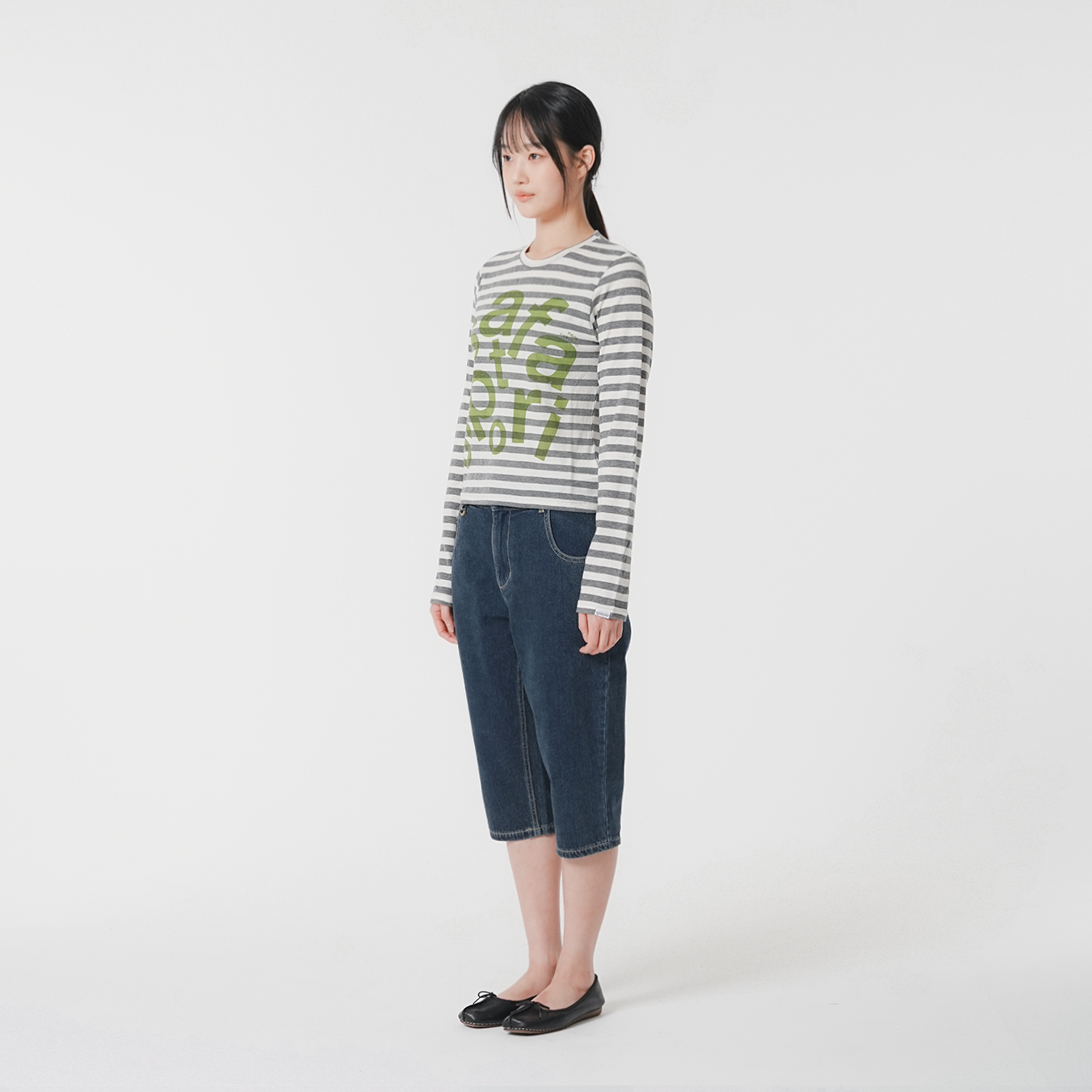 [KREAM 단독] 사파리스팟 우먼 1/2 티켓팅 스트라이프 보더 티 그레이([KREAM 단독] Safarispot Women 1/2 Ticketing Stripe Border Tee Gray) - 4