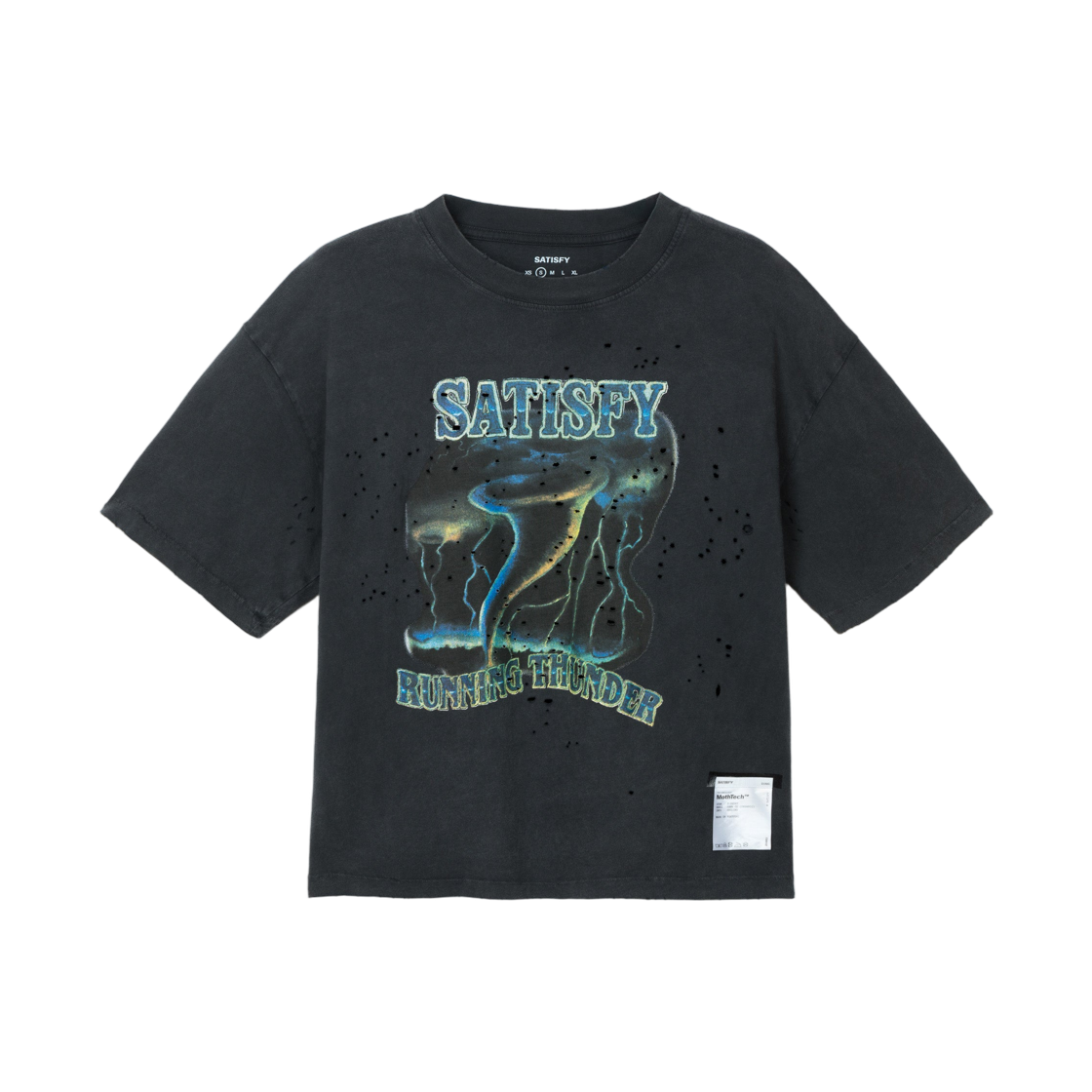 새티스파이 모스테크 티셔츠 에이지드 블랙(Satisfy Mothtech T‑Shirt Aged Black) - 1