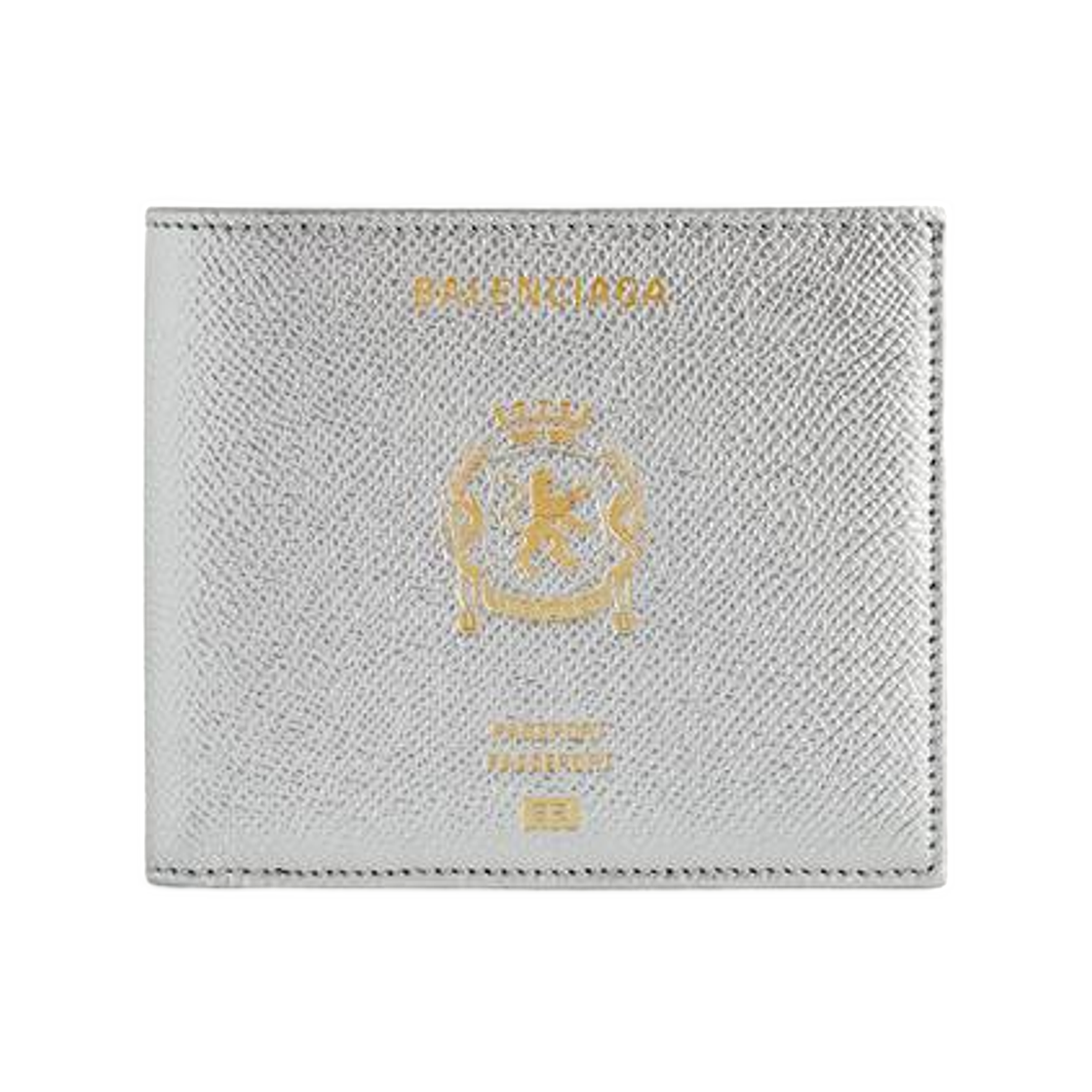 8463312AB4X8103 Balenciaga Passport Square Folded Wallet In Silver