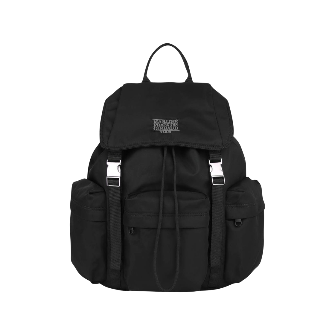 마리떼 프랑소와 저버 클래식 로고 메탈 버클 백팩 블랙(Marithe Francois Girbaud Classic Logo Metal Buckle Backpack Black)