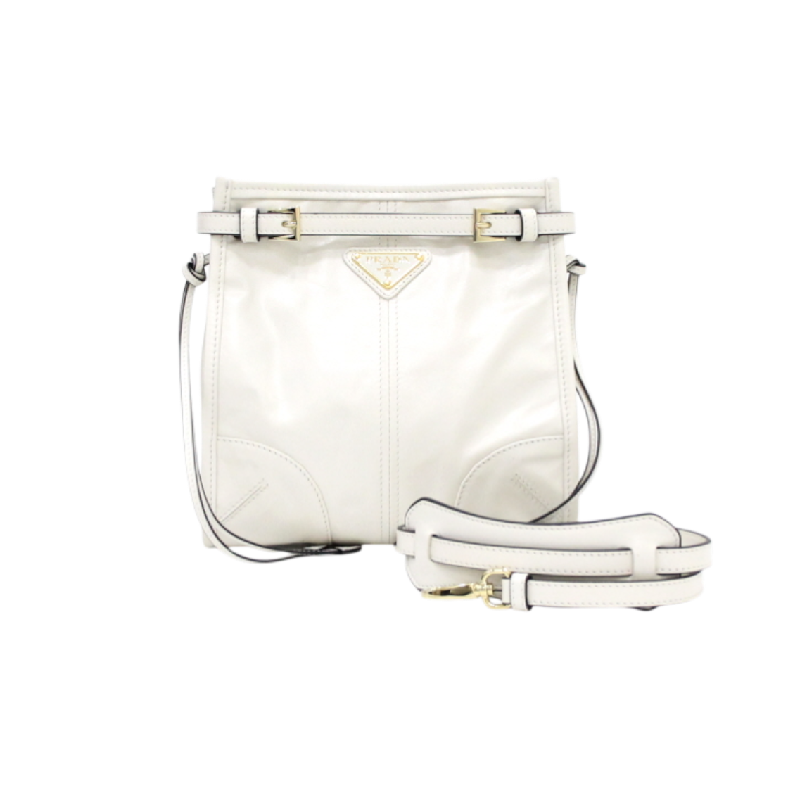 프라다 1BH229 화이트 레더 미니 보니백 숄더백 겸 크로스백aa61988(Prada White Leather Mini Bonny Bag - Shoulder and Crossbody)