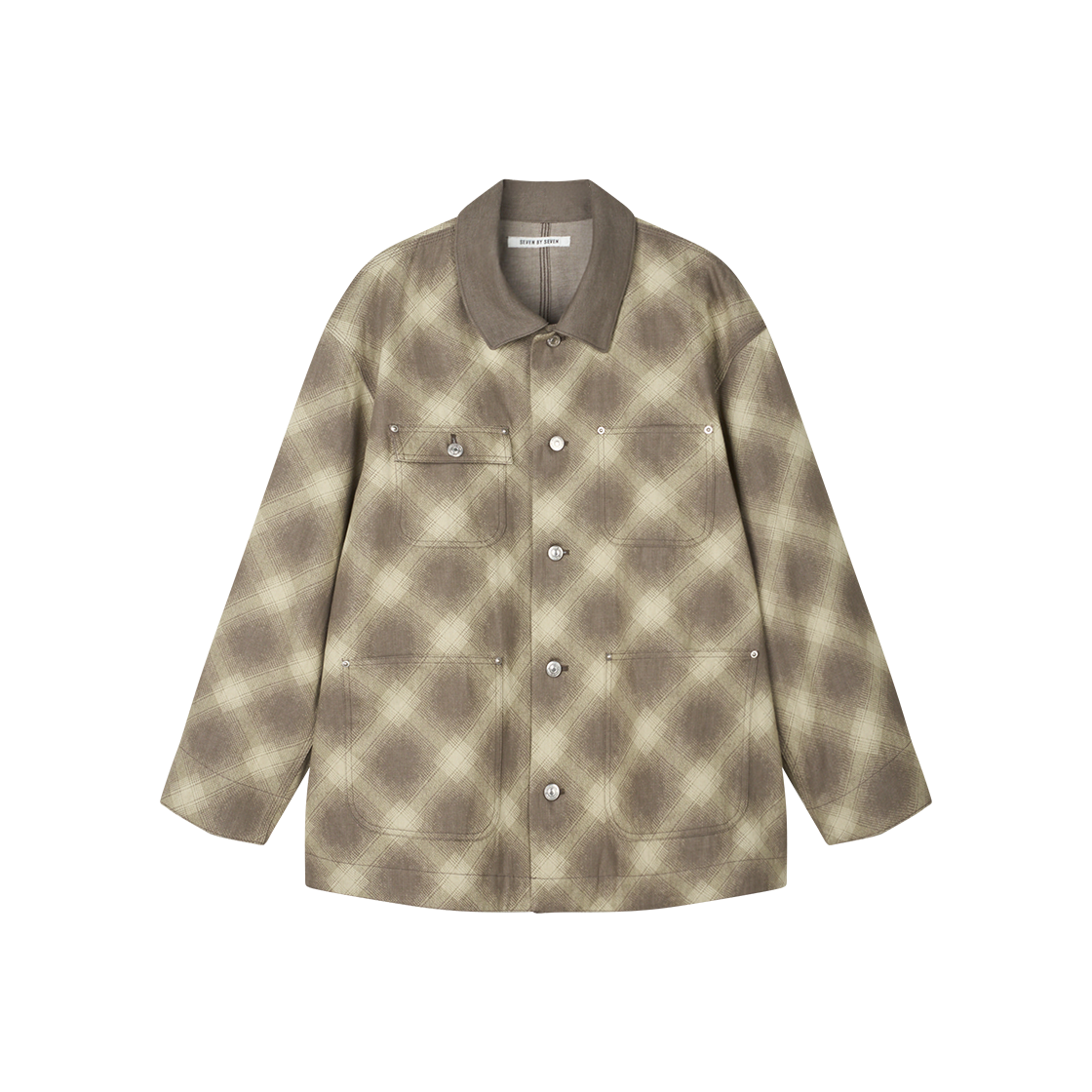 세븐바이세븐 옴브레 체크 미시간 초어 코트 그레이 - 26SS(Seven By Seven Ombre Check Michigan Chore Coat Gray - 26SS)