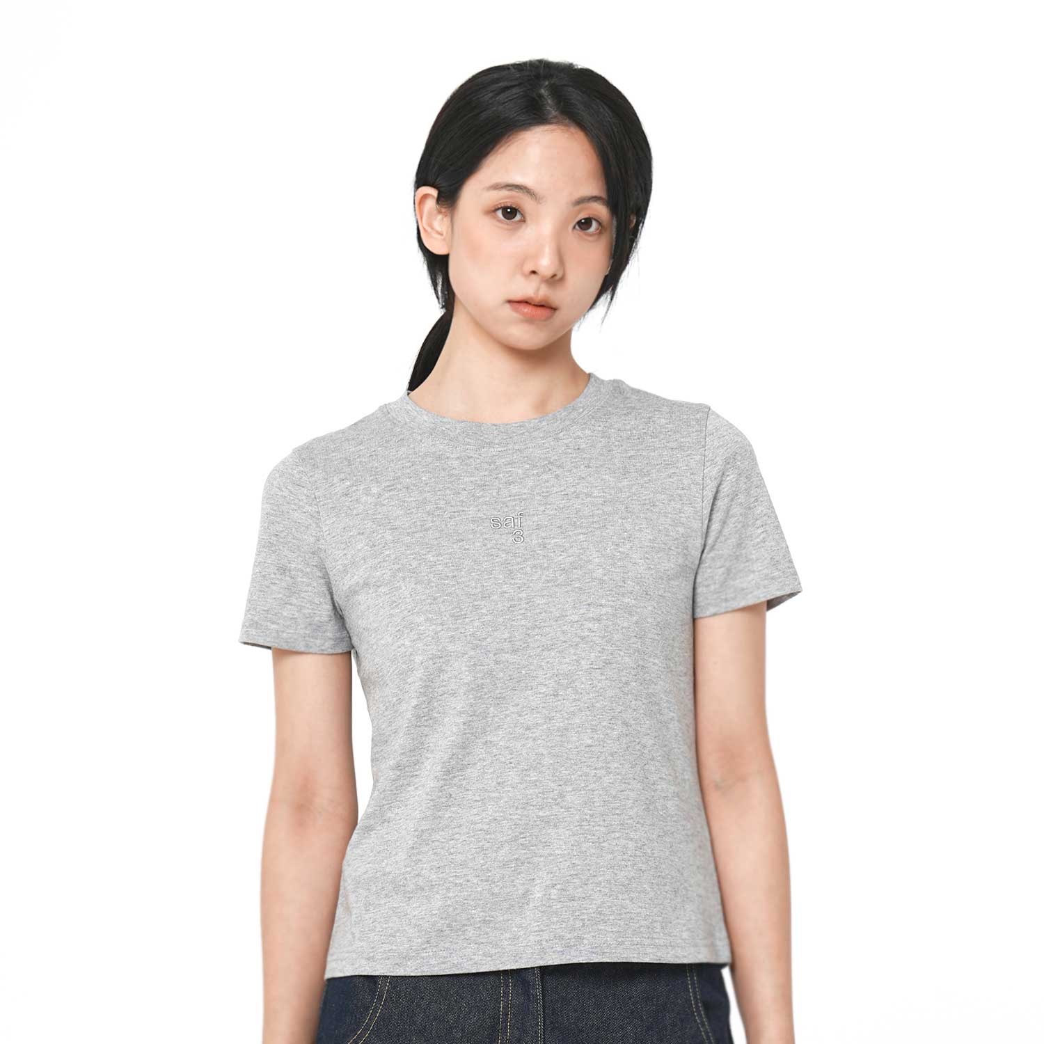 사파리스팟 1/2 베이직 미니 사파리 티셔츠 헤더 그레이(Safarispot 1/2 Basic Mini Safari T-Shirt Heather Gray) - 3