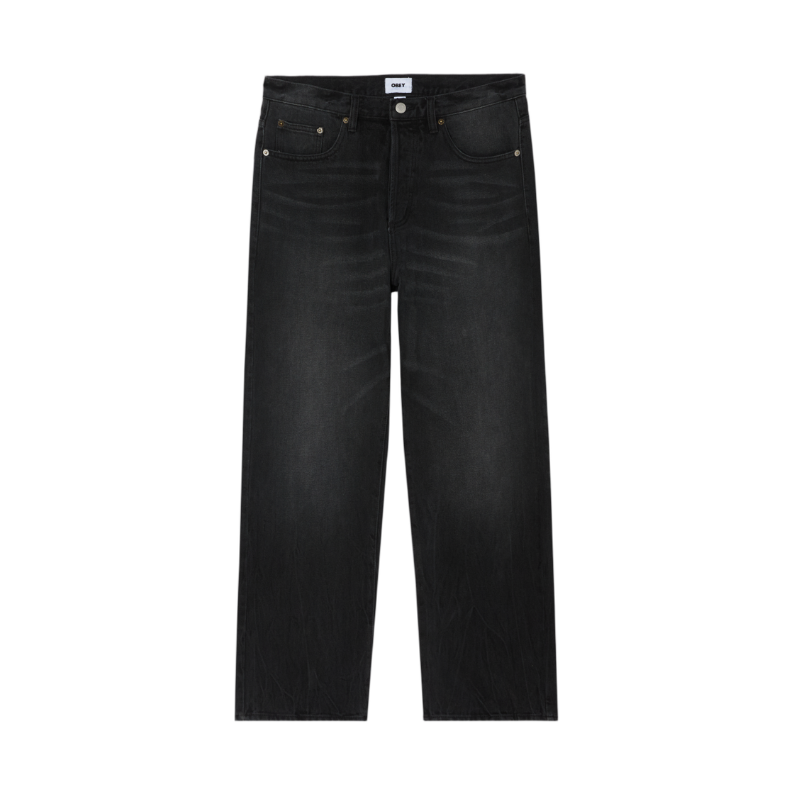 오베이 박스카 스트레이트 레그 데님 헤비 빈티지 블랙(Obey Boxcar Straight Leg Denim Heavy Vintage Black)