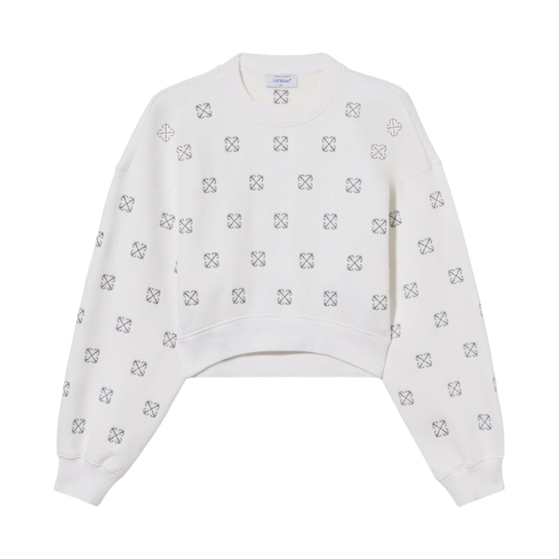 (W) 오프화이트 루렉스 리틀 애로우 스웨트셔츠 화이트 실버((W) Off-White Lurex Little Arrows Sweatshirt White Silver) - 1
