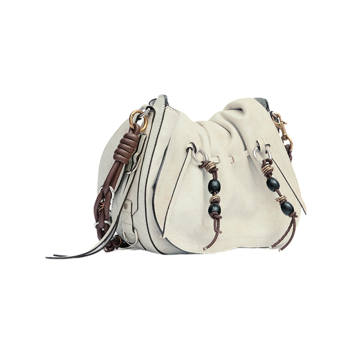 PP0406FA-D2C12M-20CK Isabel Marant Bolton Washed Leather Shoulder Bag Chalk - 26SS
