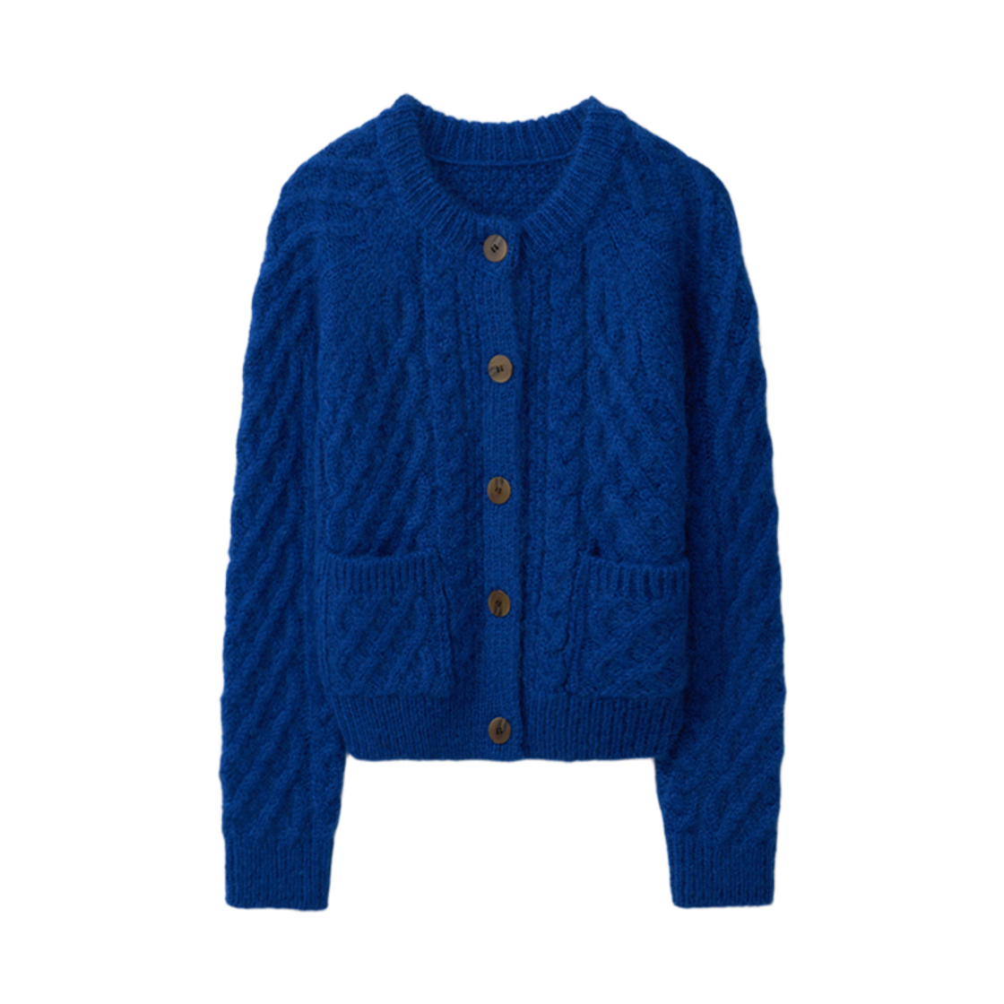 00002 Murmure Diane Kid Mohair Cable Cardigan Blue
