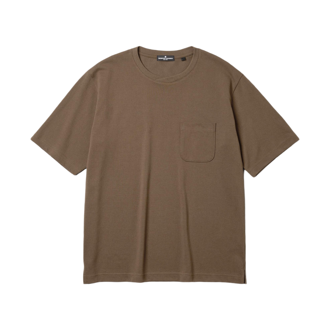 GU x 엔지니어드 가먼츠 드라이 카노코 크로스 넥 티셔츠 다크 브라운(GU x Engineered Garments Dry Kanoko Cross Neck T-Shirt Dark Brown) - 1