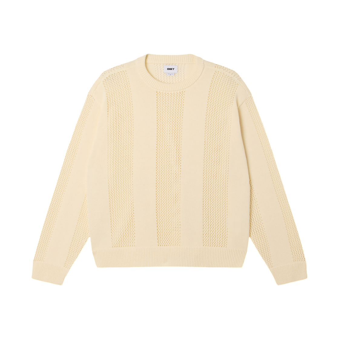 151000124 Obey Crochet Sweater Natural