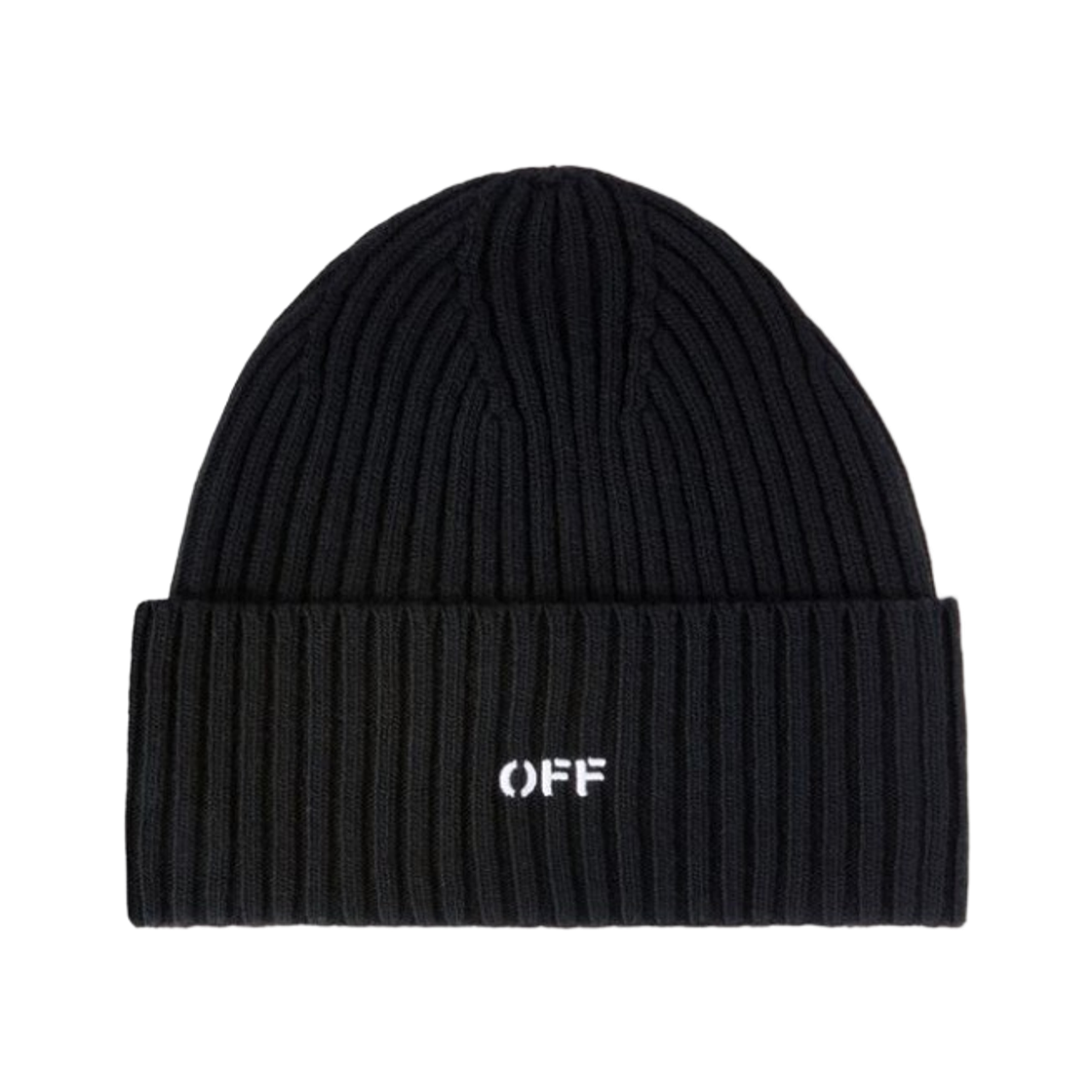 오프화이트 오프 스탬프 루즈 니트 비니 블랙(Off-White Off Stamp Loose Knit Beanie Black)