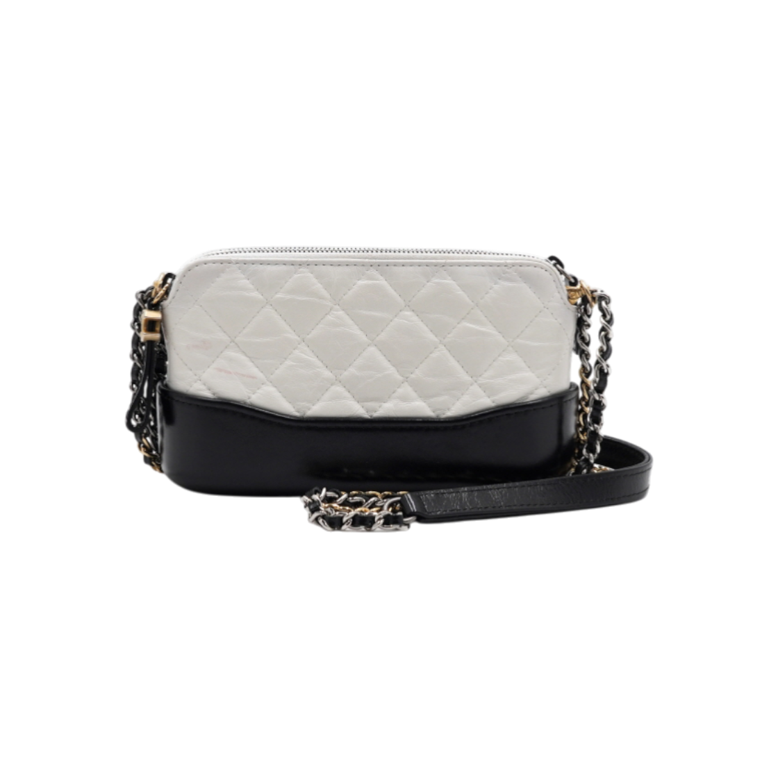 IT7LKM3BVB3W Chanel White Gabrielle Hobo Mini Chain Two-Way Bag