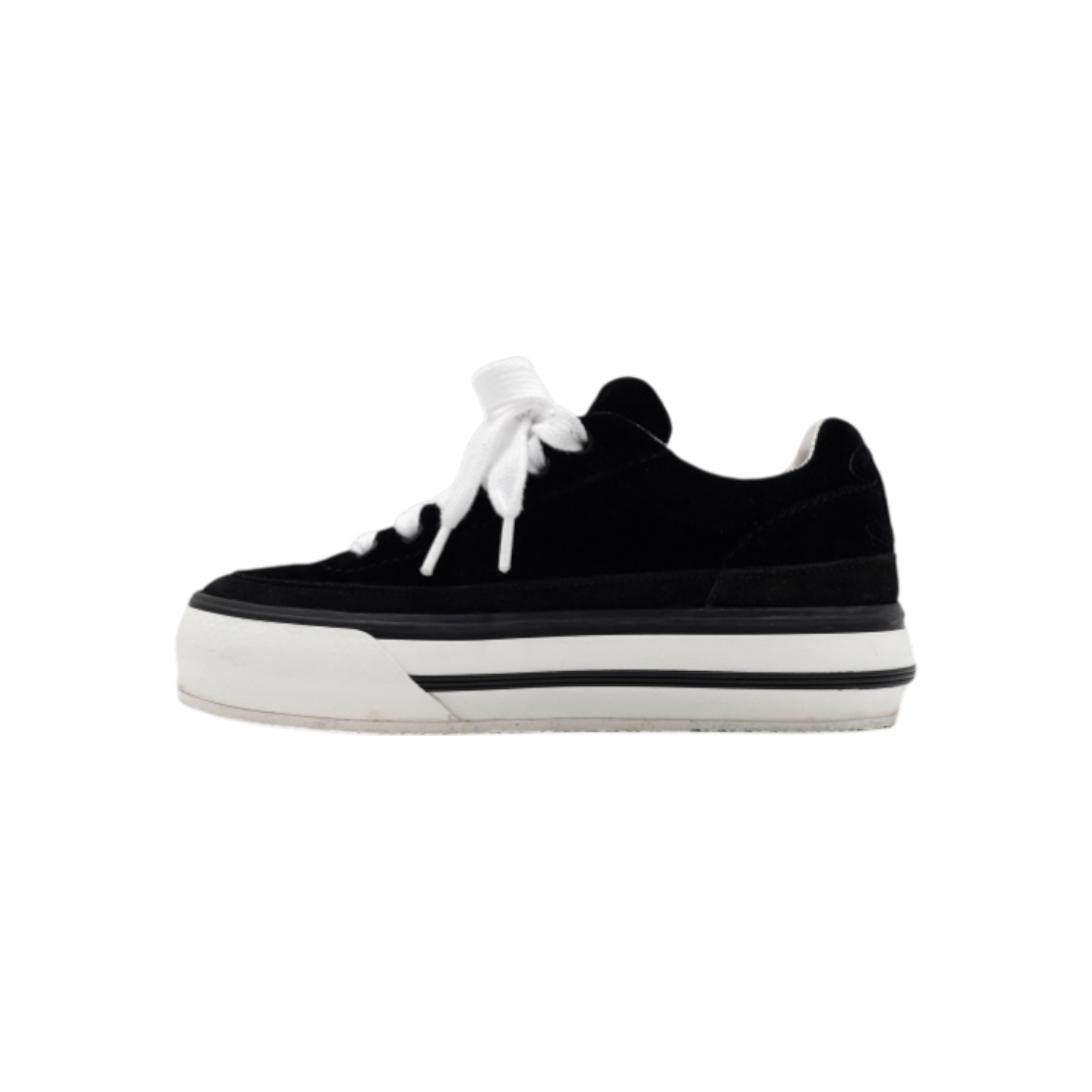 ITI57EIHNWWD Chanel Black CC Velvet Suede Women's Sneakers