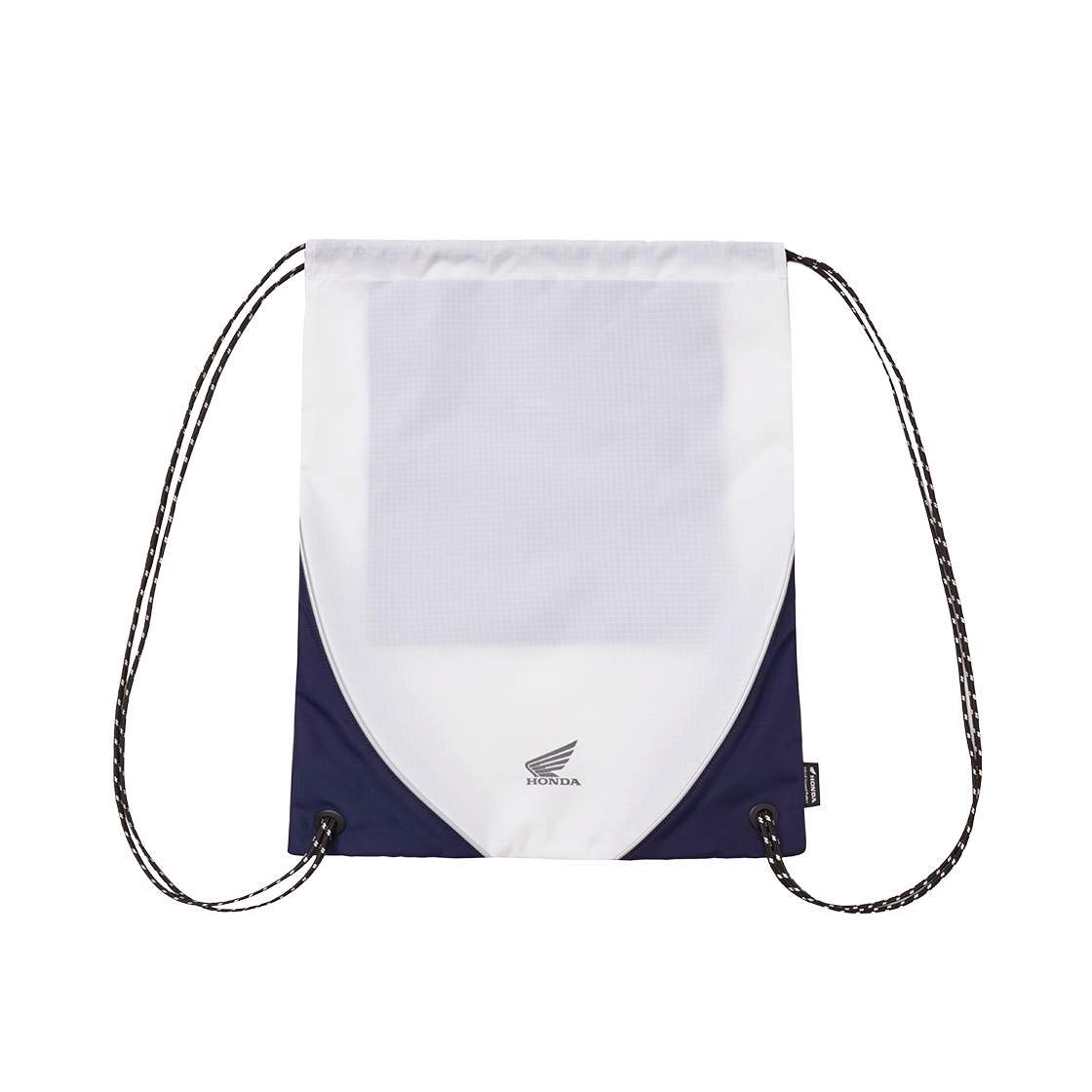 HGX1BG314BWH Honda Nylon Color Block Drawstring Bag White