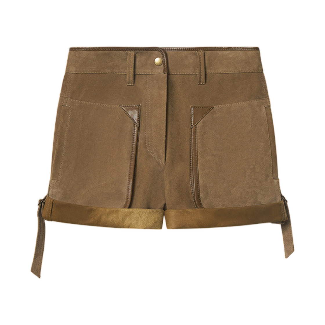 (W) 이자벨 마랑 마린 플레어 스웨이드 레더 버뮤다 쇼츠 브론즈 - 26SS((W) Isabel Marant Marline Flared Suede Leather Bermuda Shorts Bronze - 26SS)
