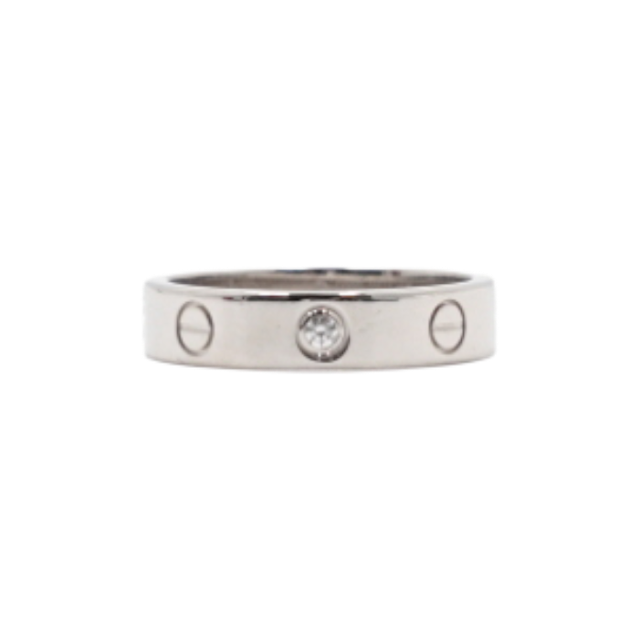 ITUUD2TTVQCK Cartier B40505 18K White Gold 1P Diamond Love Ring - Size 12