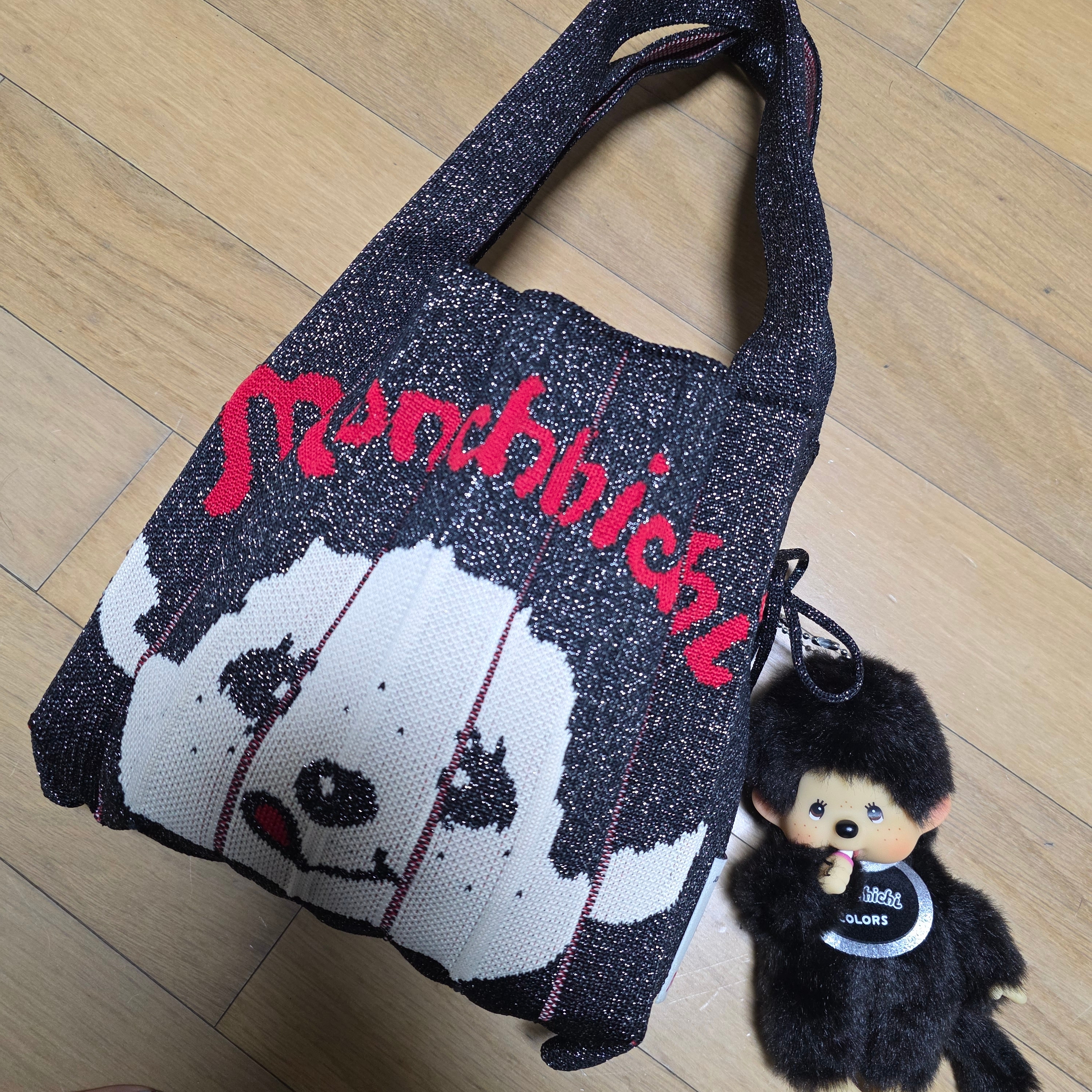 JOSEPH&STACEY Lucky Pleats Knit S STARRY Monchhichi Boy Black 착용 스타일