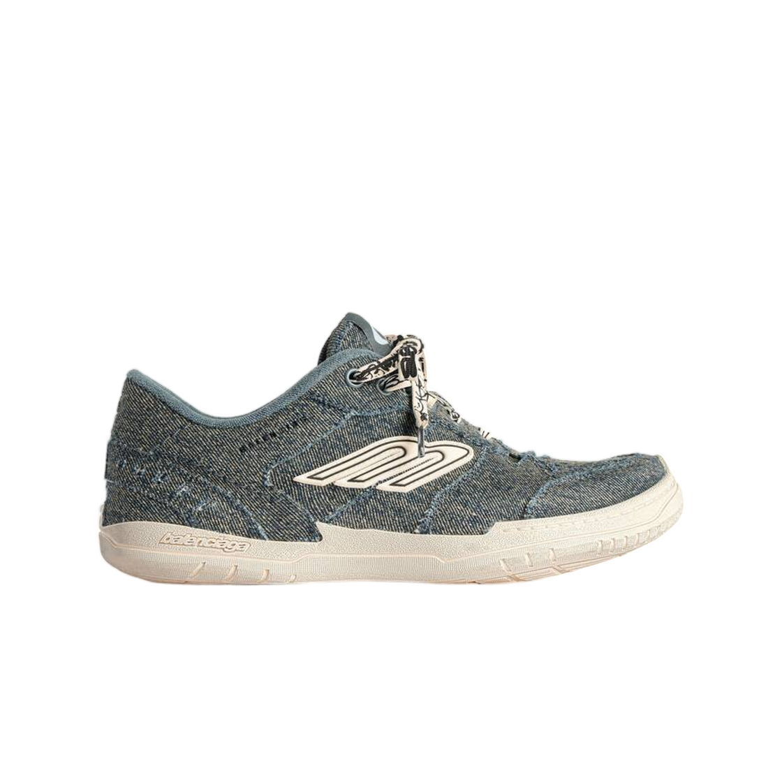 841765WHPDN4090 Balenciaga Hamptons Denim Sneaker In Blue Off White