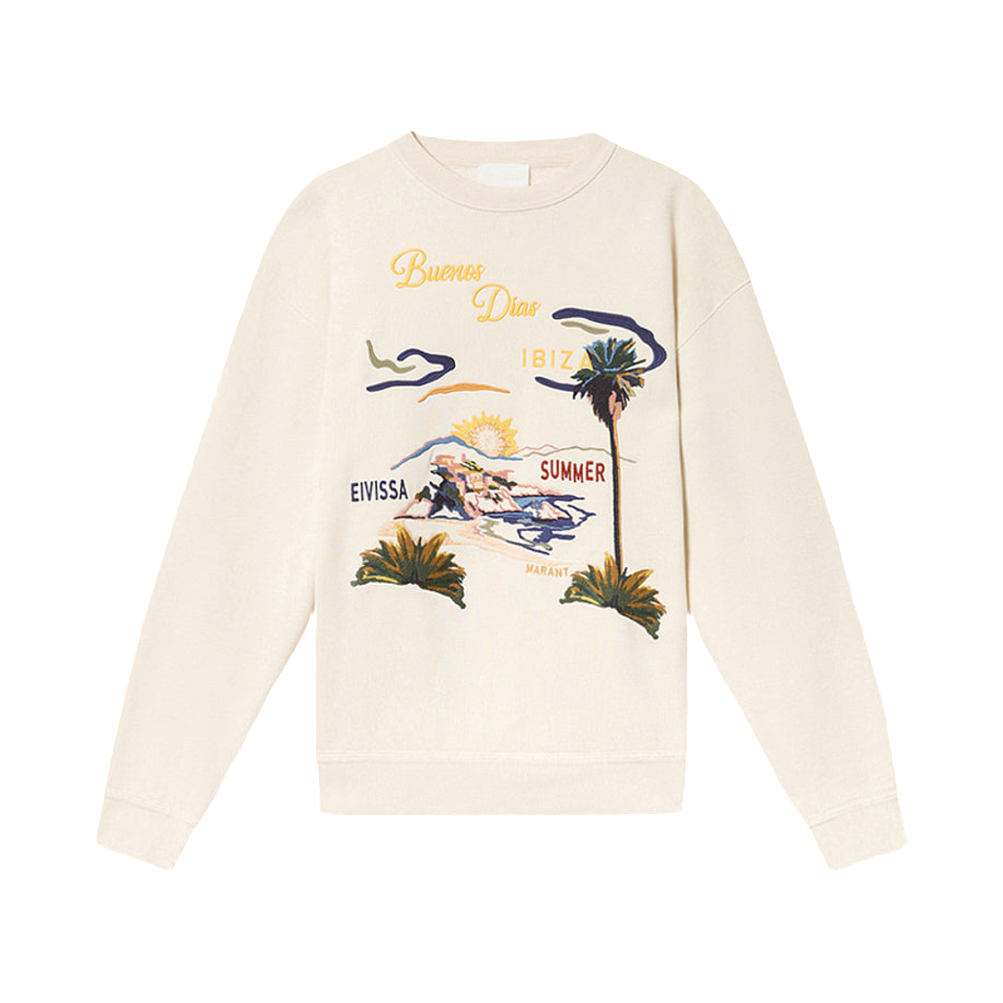 SW0029HA-D1M06H-23EC Isabel Marant Mikoy Embroidered Cotton Sweatshirt Ecru - 26SS