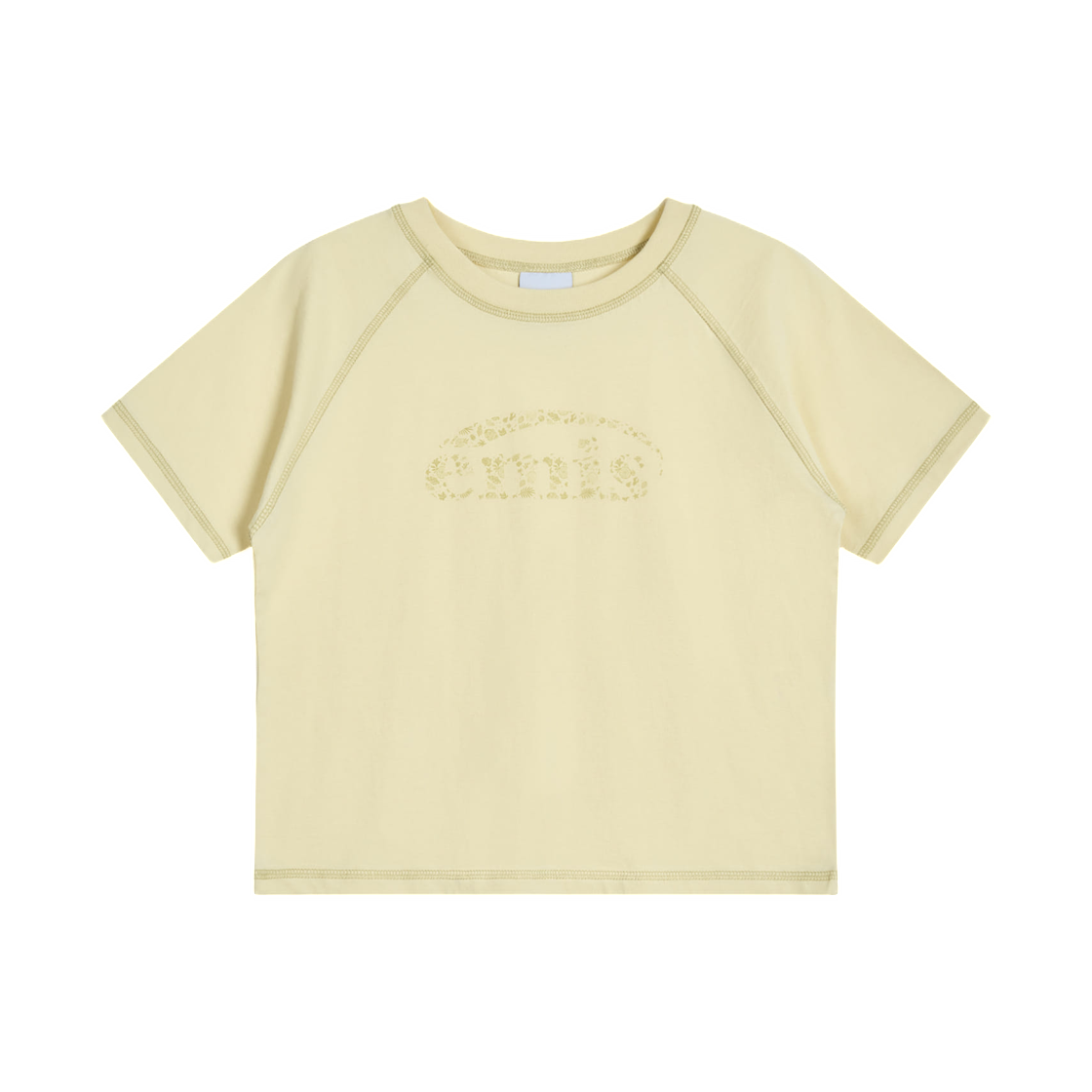 (W) 이미스 코스탈 커버 스티치 티셔츠 옐로우((W) Emis Coastal Cover Stitch T-Shirt Yellow)