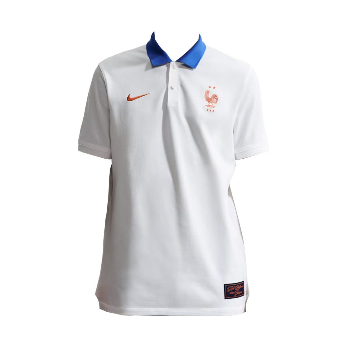 IQ6429-100 Nike FFF Football Polo T-Shirt White Game Royal (IQ6429-100) (Non Marking Ver.)