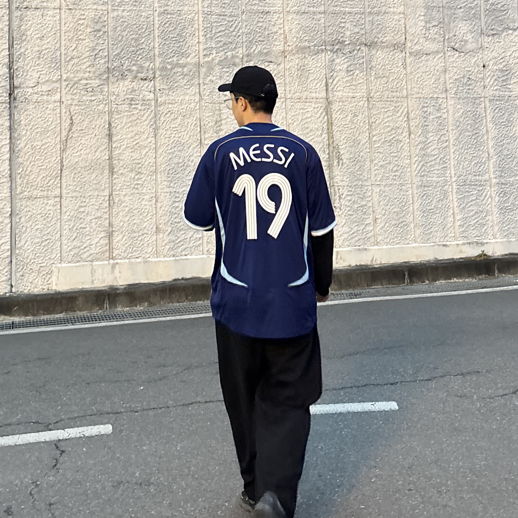 Adidas Argentina Away Jersey 2006 Dark Blue - US Sizing (Non Marking Ver.), Adidas Argentina Away Jersey 2006 Dark Blue - KR Sizing (Non Marking Ver.) 착용 스타일