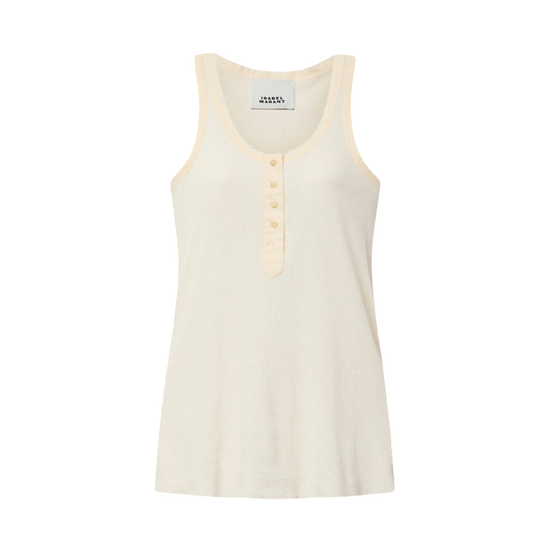 TS0318FA-D2K02I-23EC (W) Isabel Marant Helma Ribbed Silk Jersey Tank Top Ecru - 26SS