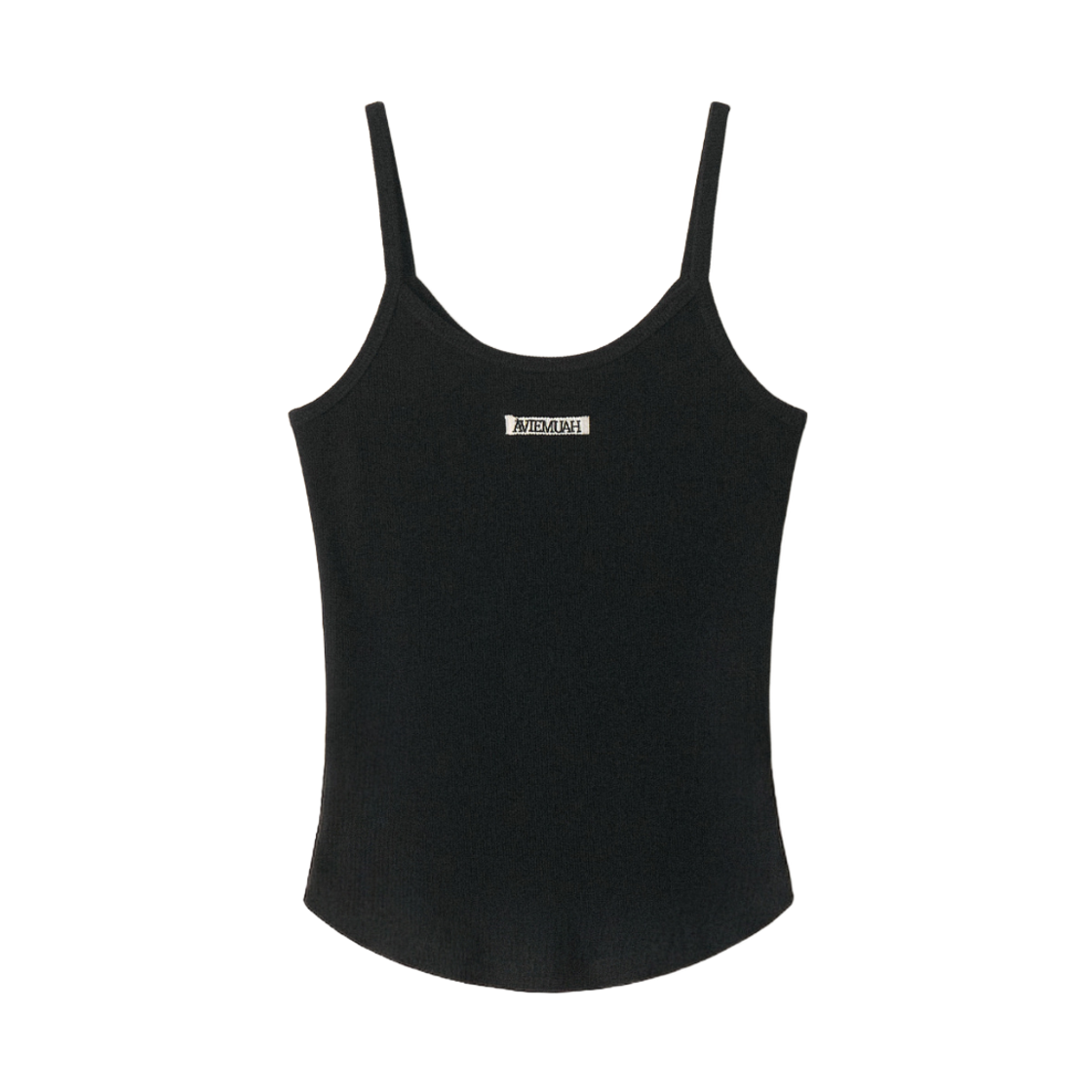 (W) 아비에무아 에센셜 립드 슬리브리스 탑 블랙((W) Aviemuah Essentials Ribbed Sleeveless Top Black)
