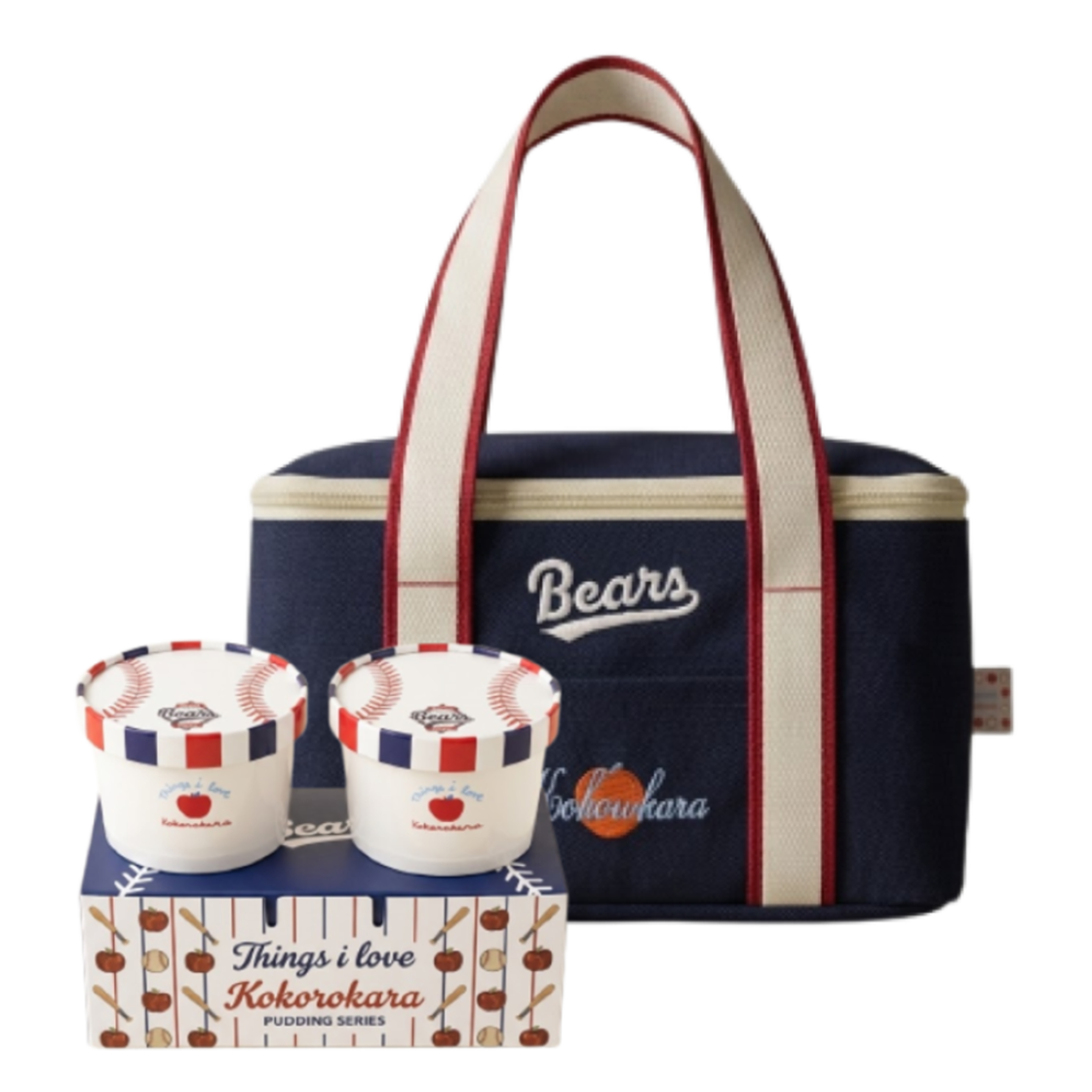 [KREAM 단독] 두산베어스x코코로카라 허슬 푸딩 2종 + 코코로 베어스 보냉백 세트([KREAM 단독] Doosan Bears x Kokorokara Hustle Pudding 2pcs & Kokoro Bear Cooler Bag Set)