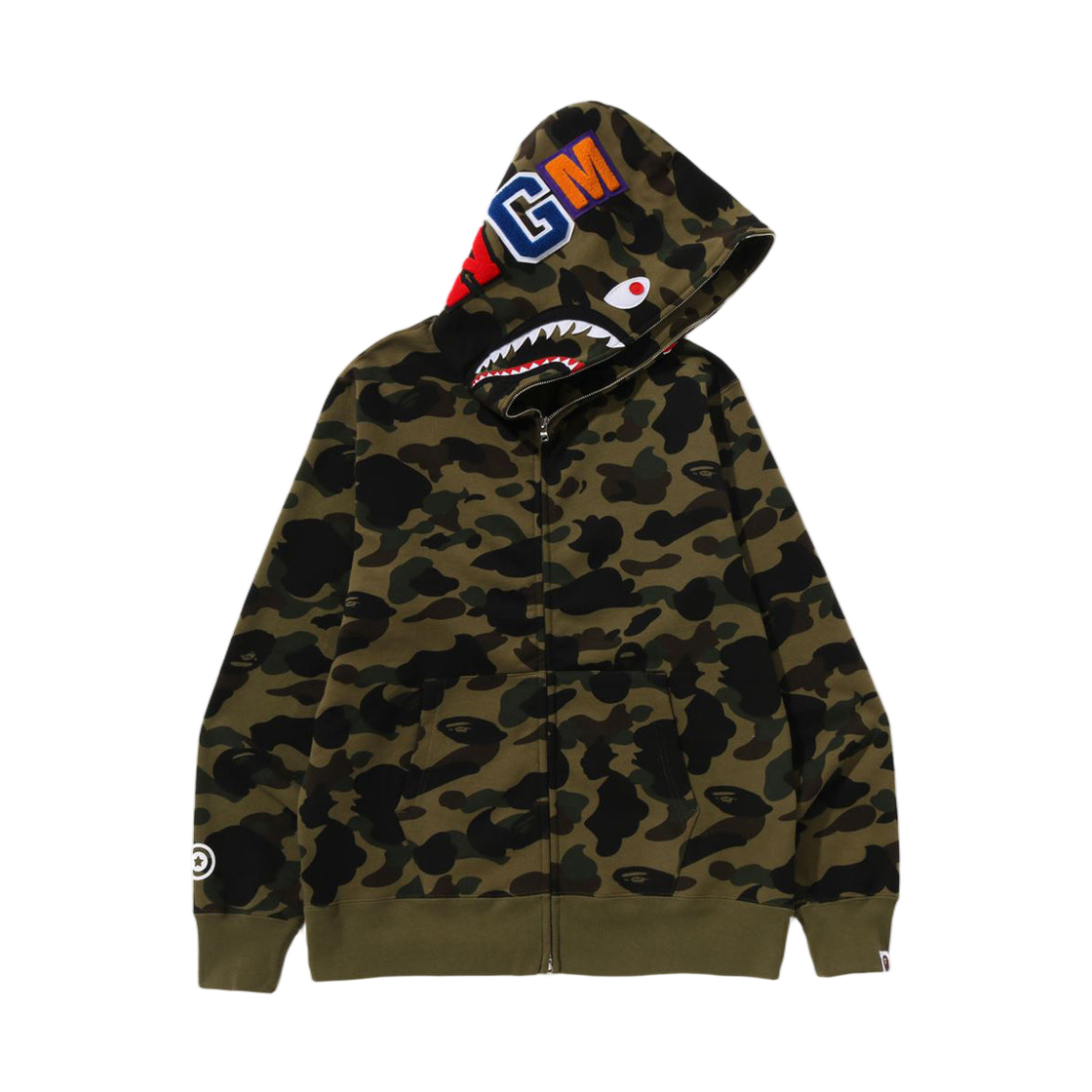 베이프 퍼스트 카모 샤크 풀 집 후드 그린(BAPE 1st Camo Shark Full Zip Hoodie Green)