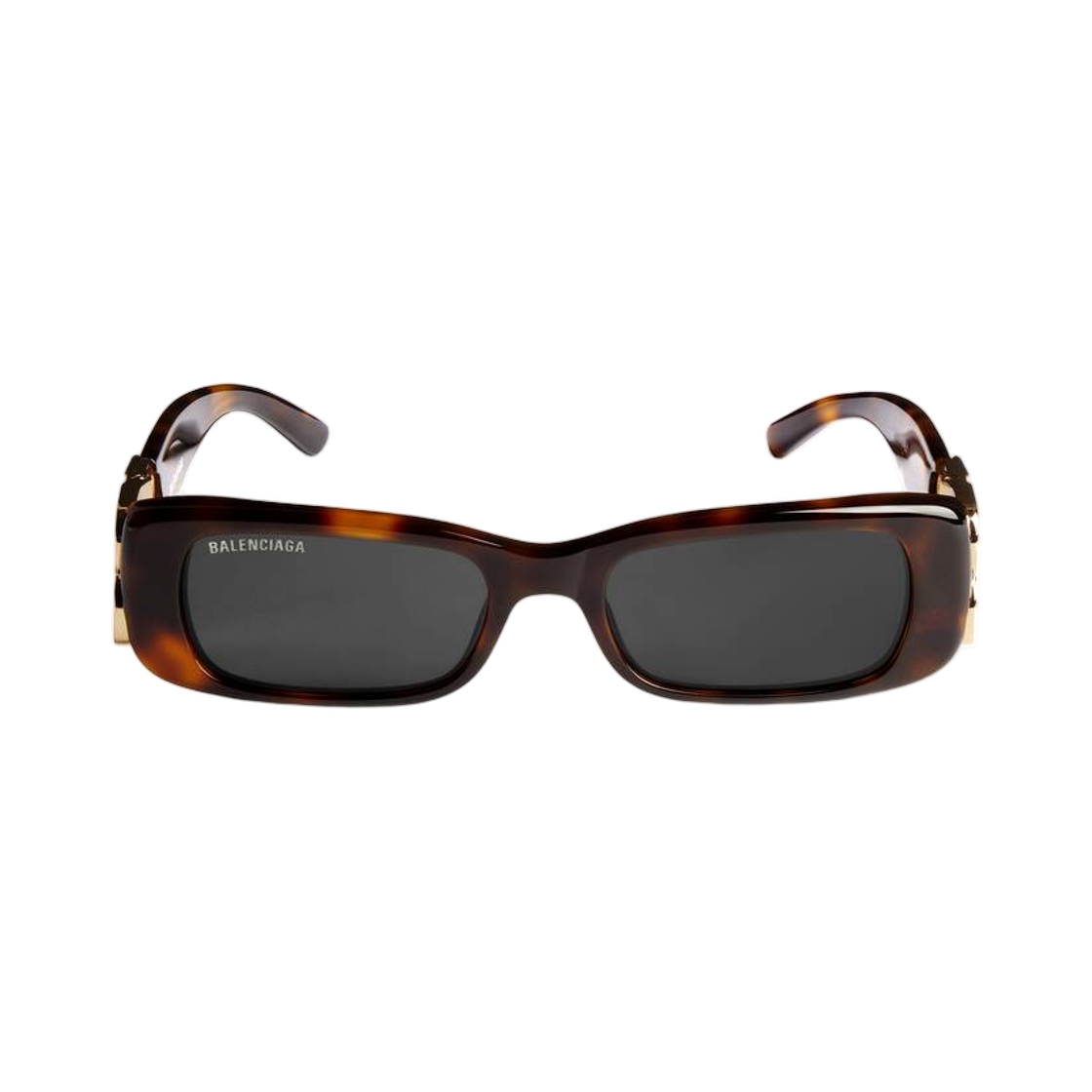 621643T00392803 Balenciaga Dynasty Rectangle Sunglasses in Mid Havana