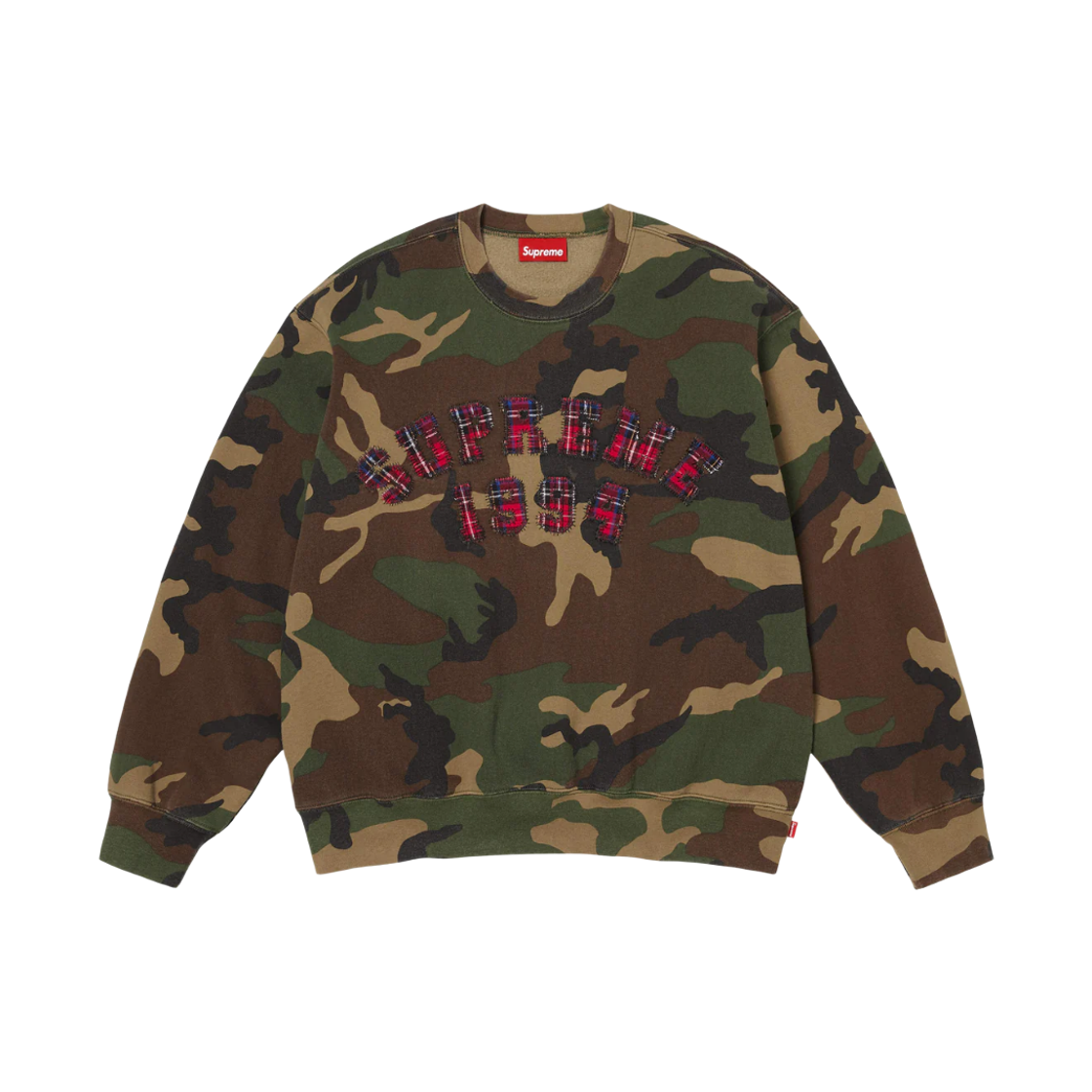 - Supreme Plaid Arc Crewneck Woodland Camo - 26SS